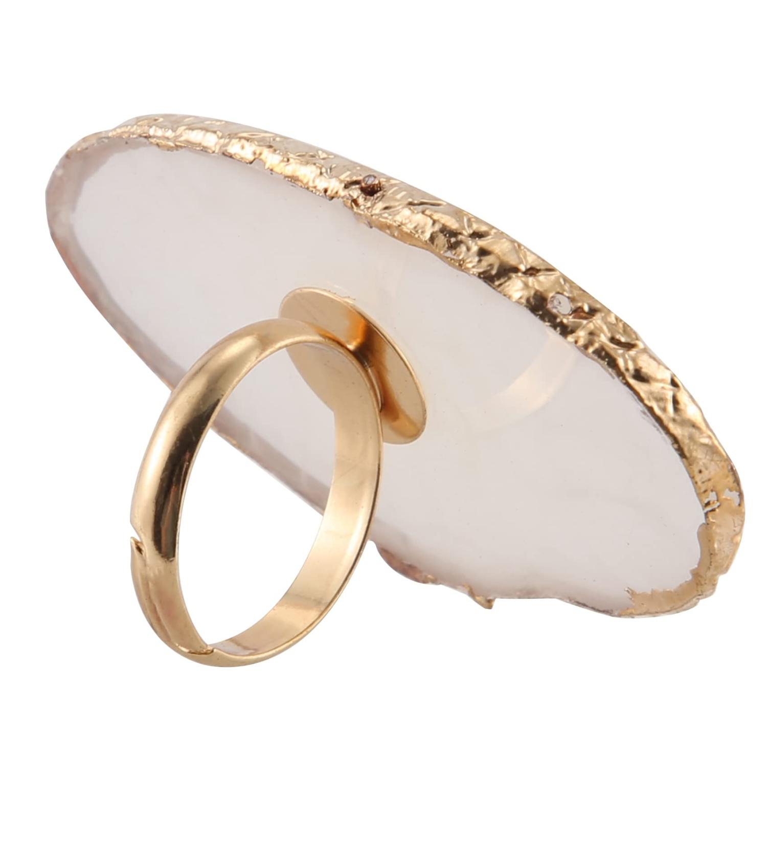 HUFFA 1 Pc Resin Stone Color Nail Art Ring Palette Finger Ring Plate Acrylic Polish Cream Foundation Mixing Nail Art Equipment - Buy Online on GoSupps.com