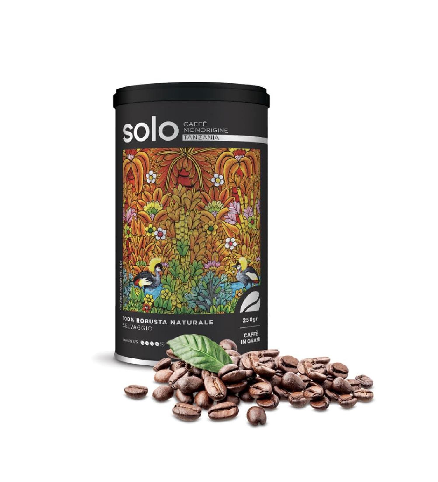 SOLO - Caff Monorigine Tanzania Roasted Coffee Beans 250 g 100% Natural Robusta - Buy Online on GoSupps.com