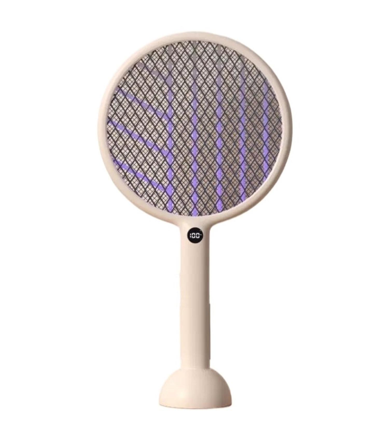 Electric Fly Swat 3000V Bug Swat 2-in-1 Fly Swat with 1200mAh Battery Rechargeable Mosquito Light with 3-Layer Safety Net for Indoor and Outdoor Use LED Power Display - Buy Online on GoSupps.com