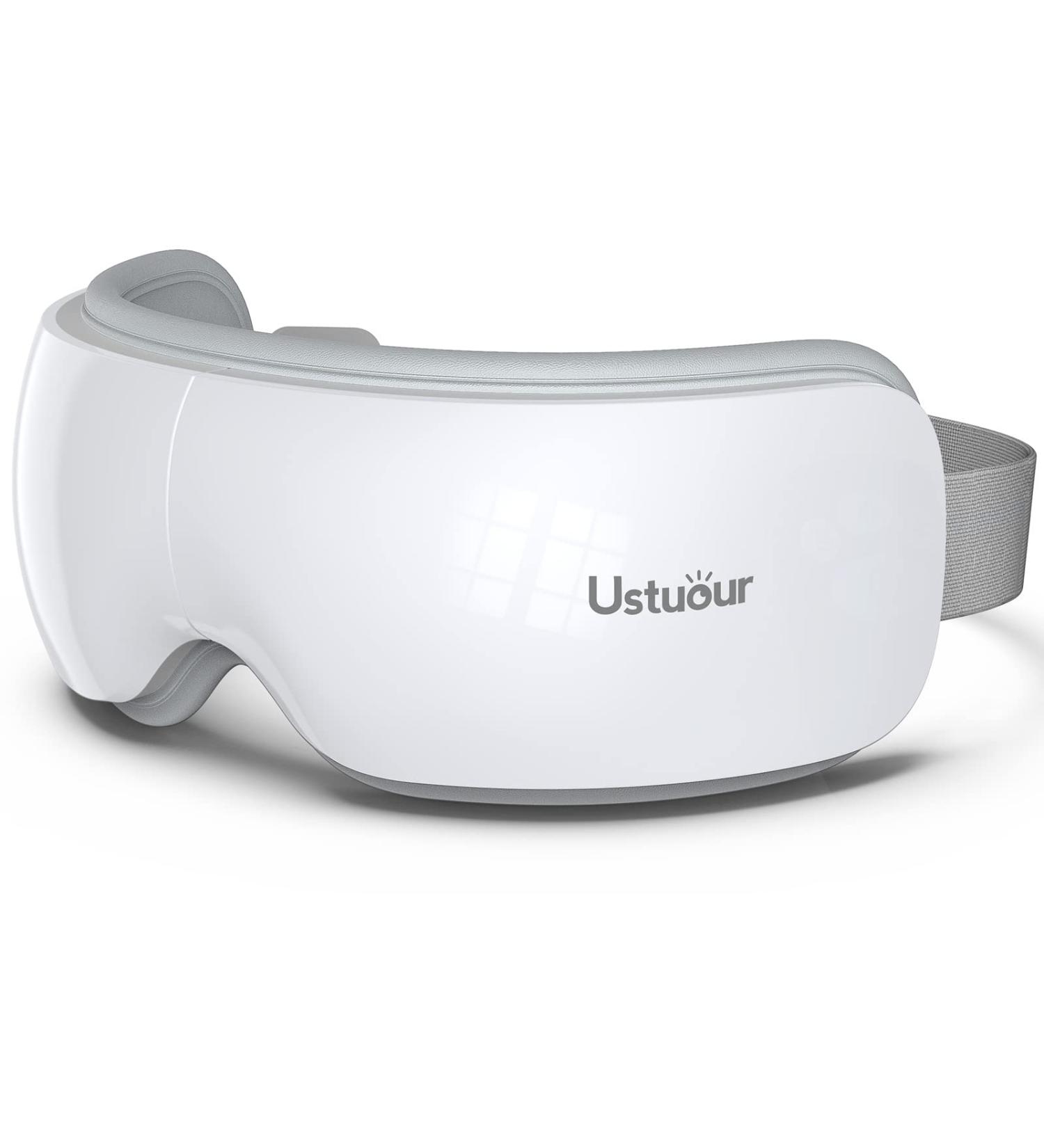 Ustuour Birthday Gift Eye Massager with Heat and Music - Ideal Gifts for Women/Men, Helps Reduce Eye Strain, Improve Sleep, and Relieve Migraines - White - Buy Online on GoSupps.com