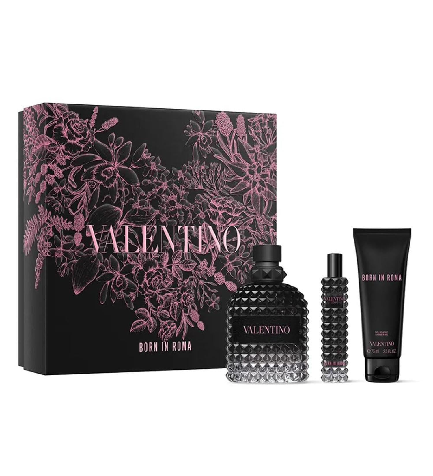 Valentino Born in Roma Uomo Eau de Toilette Gift Set (Eau de Toilette Spray 3.4 Fl Oz Shower Gel 1.7 Fl Oz Eau de Toilette Spray 0.5 Fl Oz)