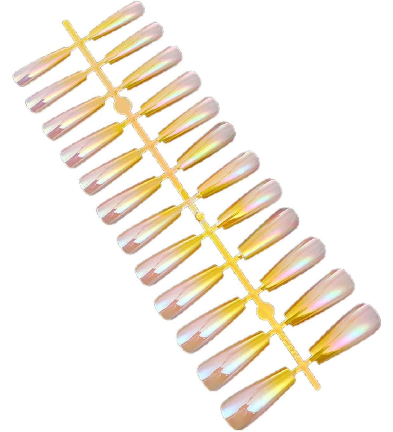DIY Nail Art Party Decor 1 Set Coffin Fake Nails Kit Gradient Glossy Manicure Salon DIY Decoration Ballerina Fake Nails Kit for Salon - 4 - Buy Online on GoSupps.com