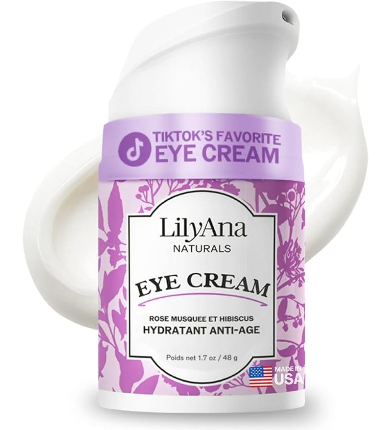 LilyAna Naturals Eye Cream for Dark Circles, Puffiness & Aging - 1.7 oz - Skin Care Product - Buy Online on GoSupps.com