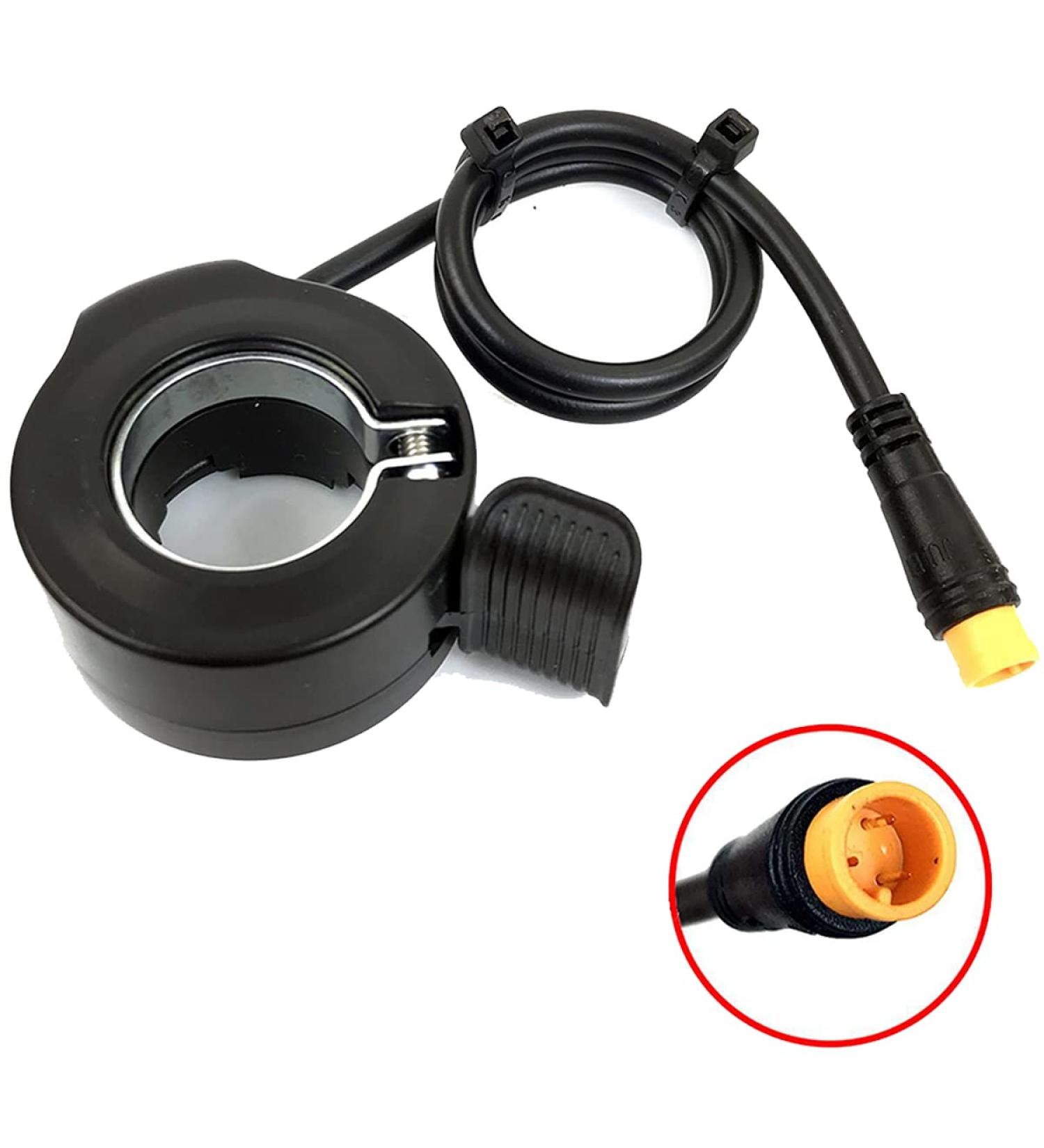 Electric Bike Thumb Throttle - Left/Right Finger Accelerator Control | 24-72V 130X WP Plug | Fits 22.4mm Handlebar | Ebike Accessories - Buy Online on GoSupps.com