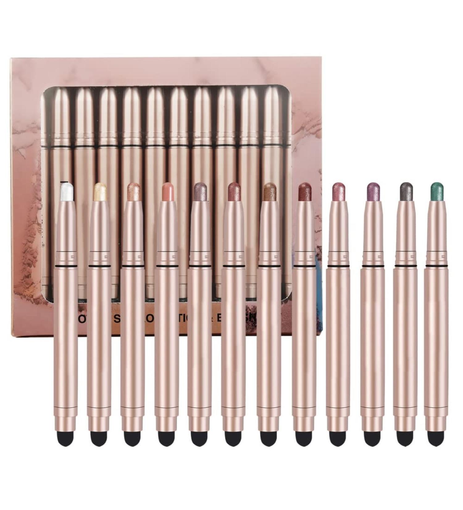 Buy Cream Eyeshadow Stick Set | Waterproof Long-Lasting Matte & Shimmer Eyeshadow (12 Colors) - International Shipping Available - Buy Online on GoSupps.com