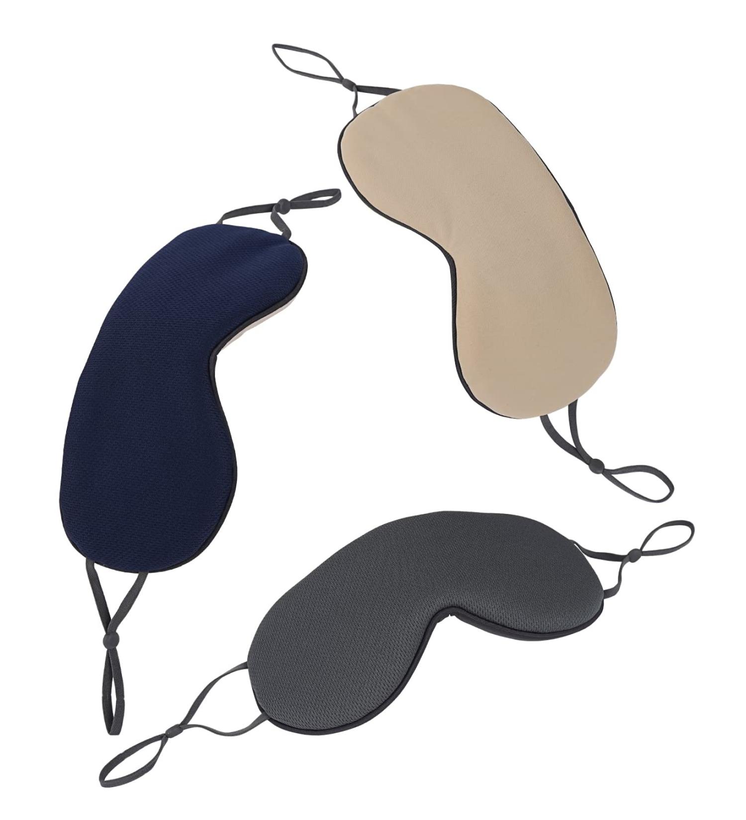 Double-Sided Hochoek Ice-Cold-Silk Sleep Mask - Classic Grey/Deep Rock Ash+Green/Beige+Dark Blue/Light Pink - Buy Online on GoSupps.com