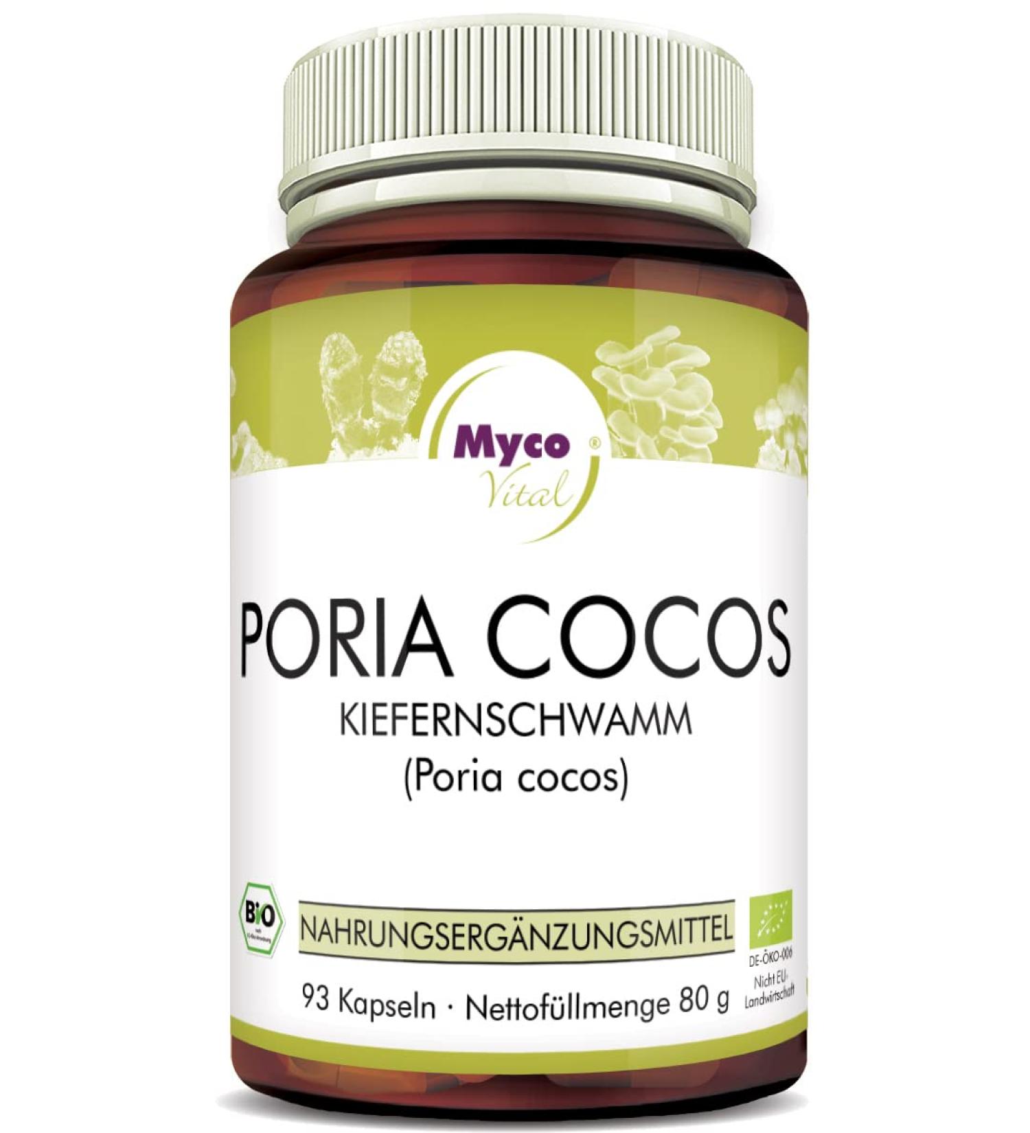 Poria Cocos Mushroom Powder Capsules | Organic Vegan Superfood | 93 x 800mg Capsules for Immune Support & Wellness - Buy Online on GoSupps.com