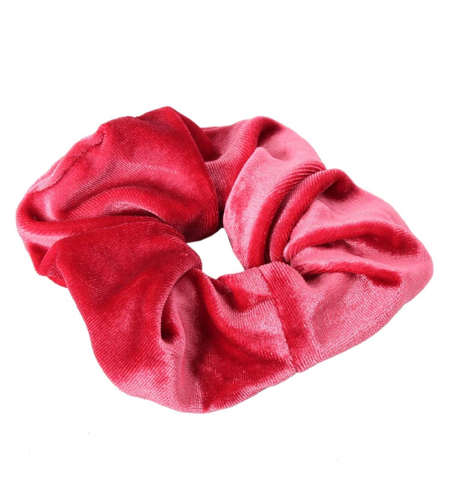 JUSTFOX XXL Velour Velvet Hair Tie Scrunchie - Old Pink Ponytail Holder for All Hair Types - International Shipping - Buy Online on GoSupps.com