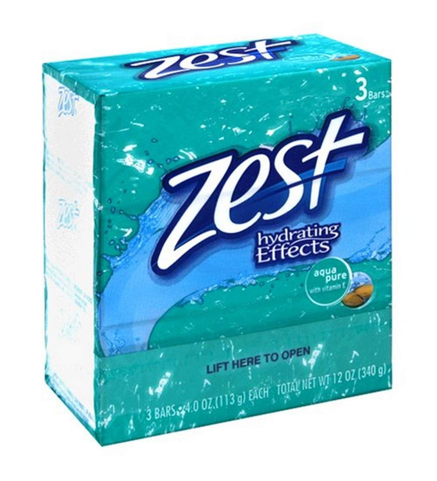 Zest 3 Bar Aqua Pure Soap  4 oz