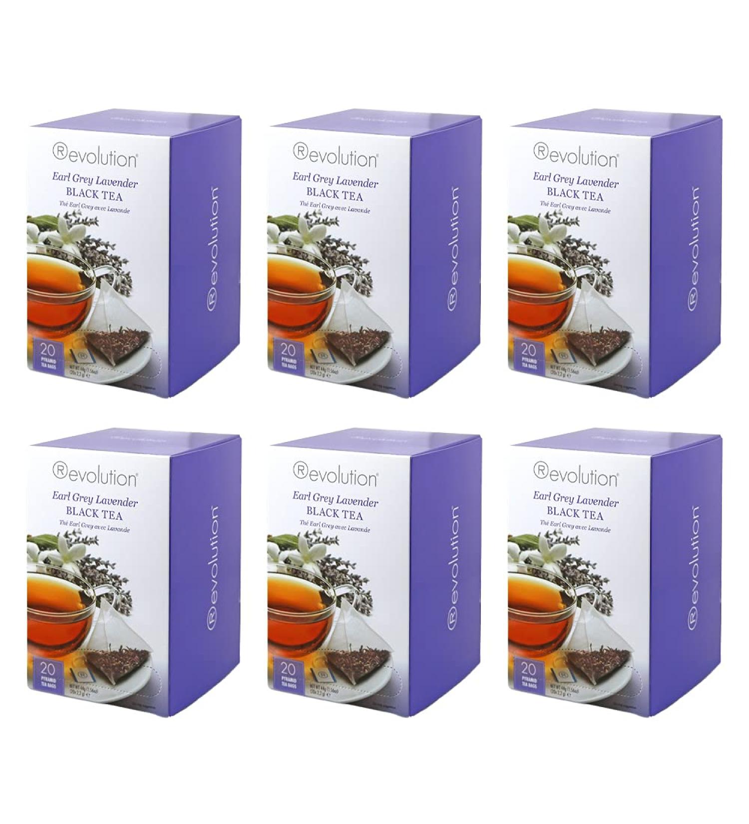 Revolution Tea Mesh Infuser Full Leaf Tea - 	earl grey Earl Grey Lavender - Black - 20 Tea Bags - Pack Of 6 - Buy Online on GoSupps.com