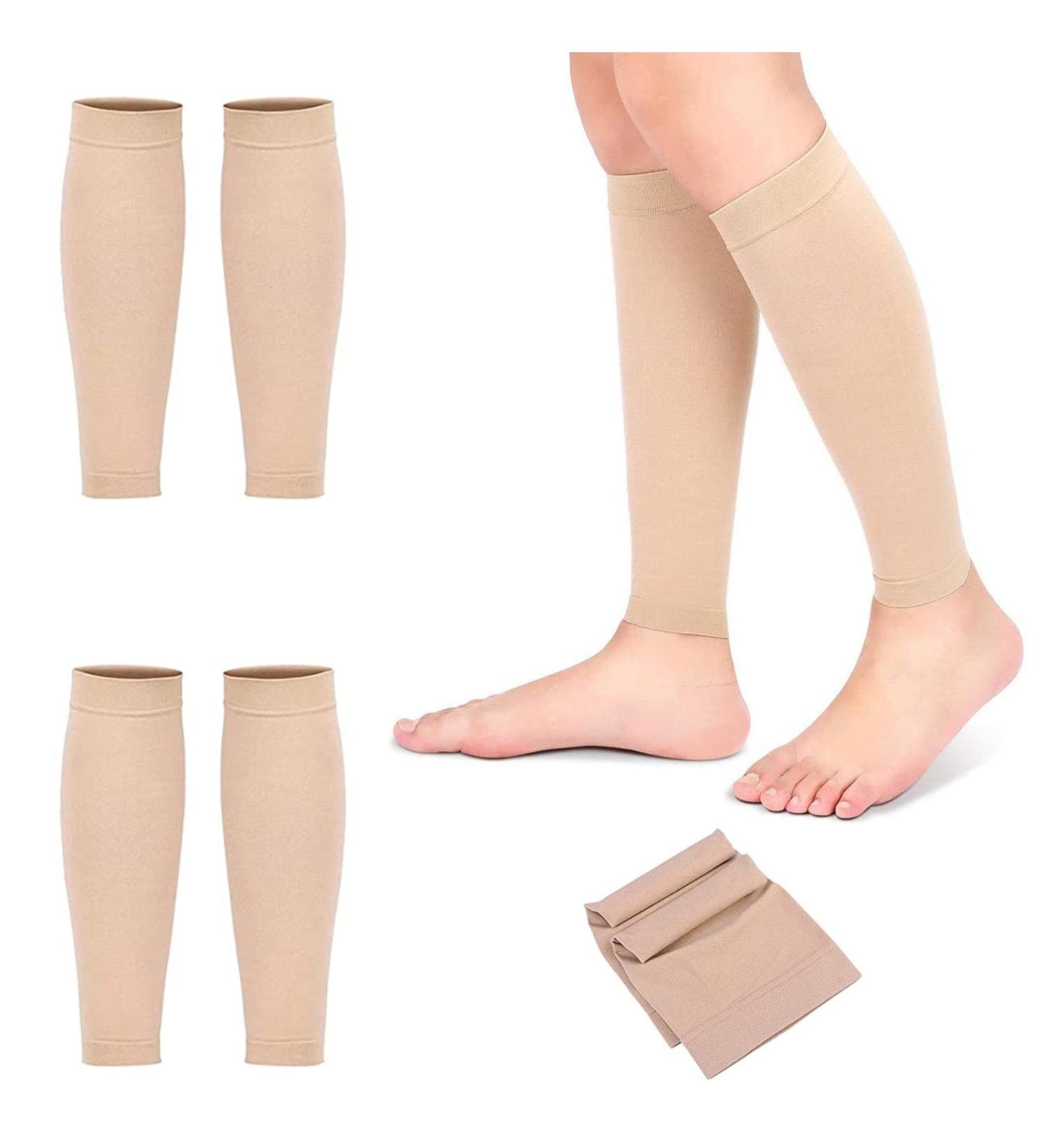 Buy Compression Stockings | 2 Pairs Medical Beige Calf Socks for Thrombosis & Compression Support - International Shipping Available - Buy Online on GoSupps.com