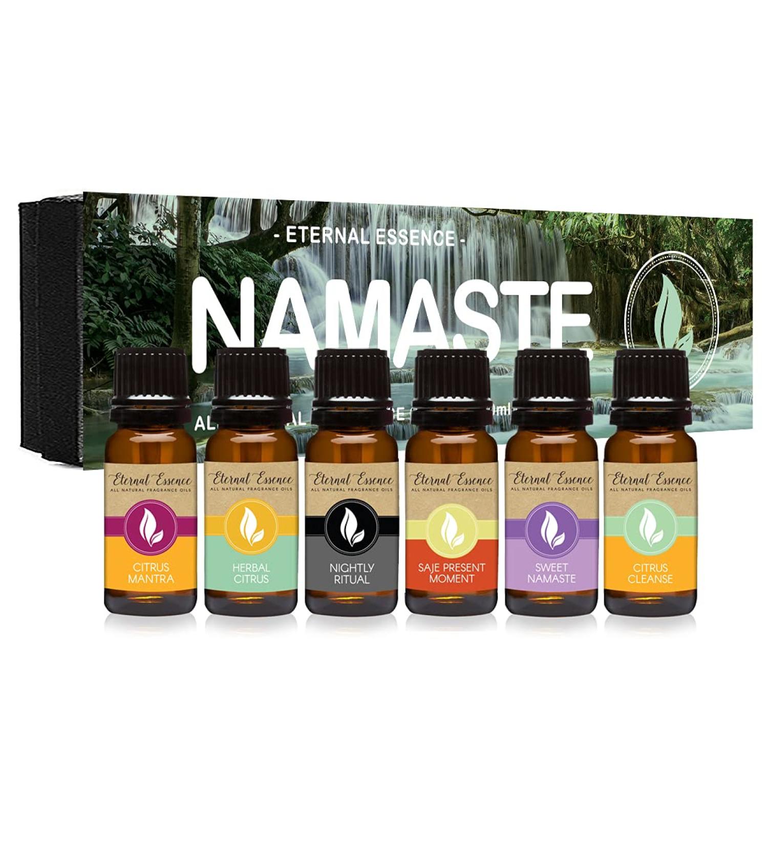 Eternal Essence Namaste Garden Set of 6 Premium Fragrance Oils - Nightly Ritual Citrus Mantra Saje Present Moment & More - Ideal for Candle & Soap Making - 10ML - Buy Online on GoSupps.com