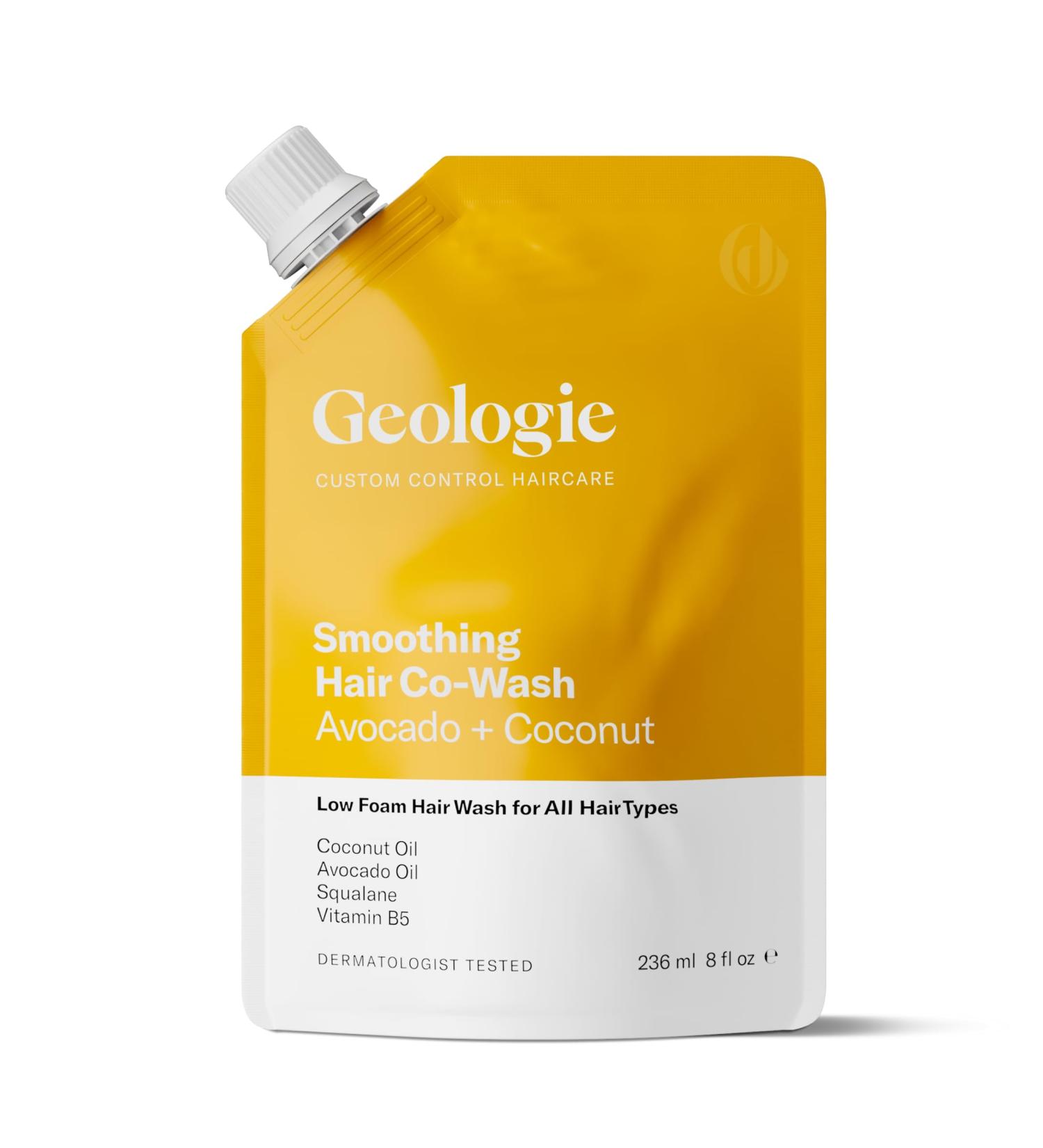 Geologie Smoothing Hair Co-Wash | 4-in-1 Cleanser Conditioner & Mask | Eco-Friendly Avocado & Coconut Formula for Men & Women | 84% Less Plastic - Buy Online on GoSupps.com