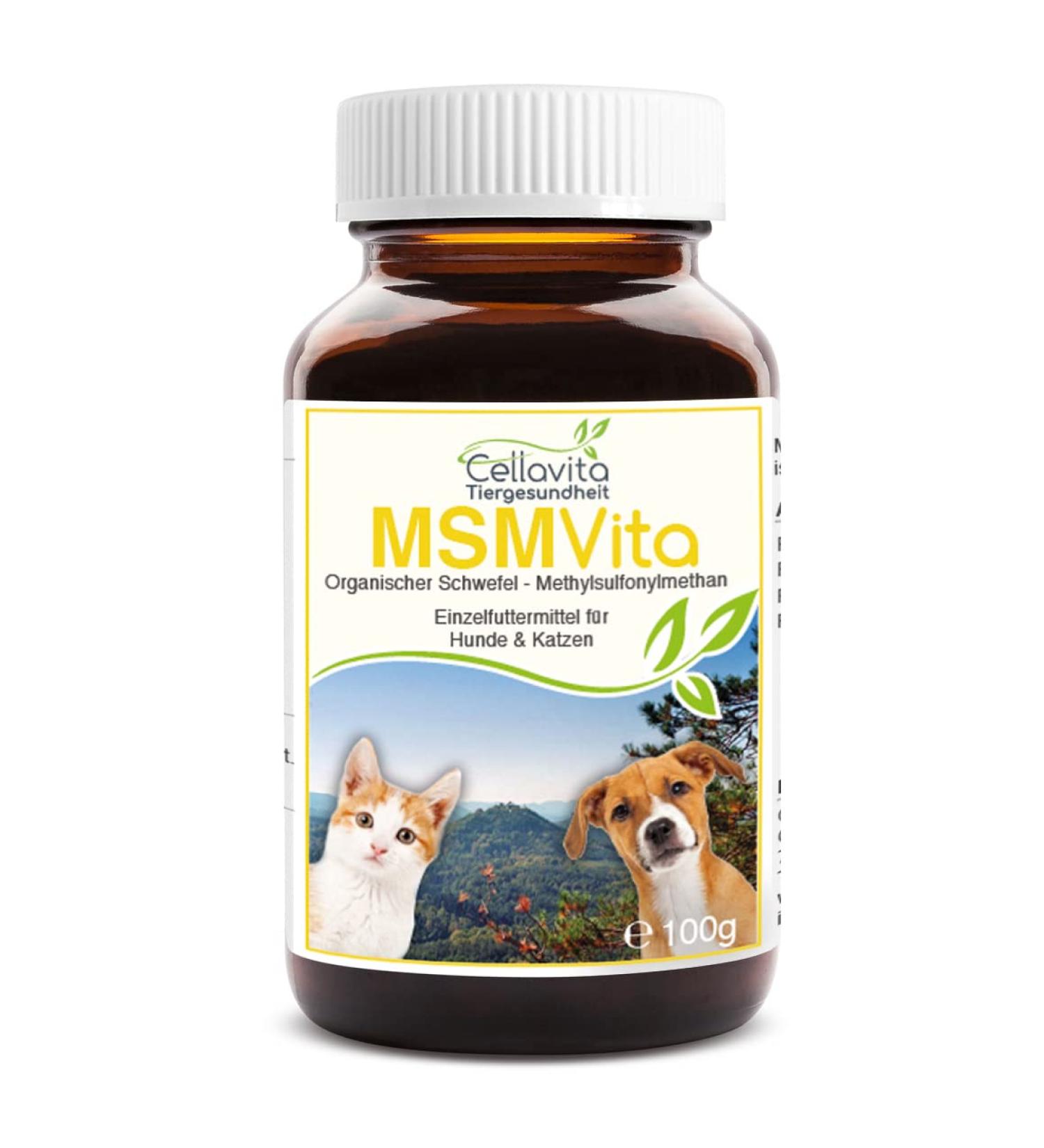 Cellavita MSM organic sulfur methylsulfonylmethane for dogs & cats & animals 100 g
