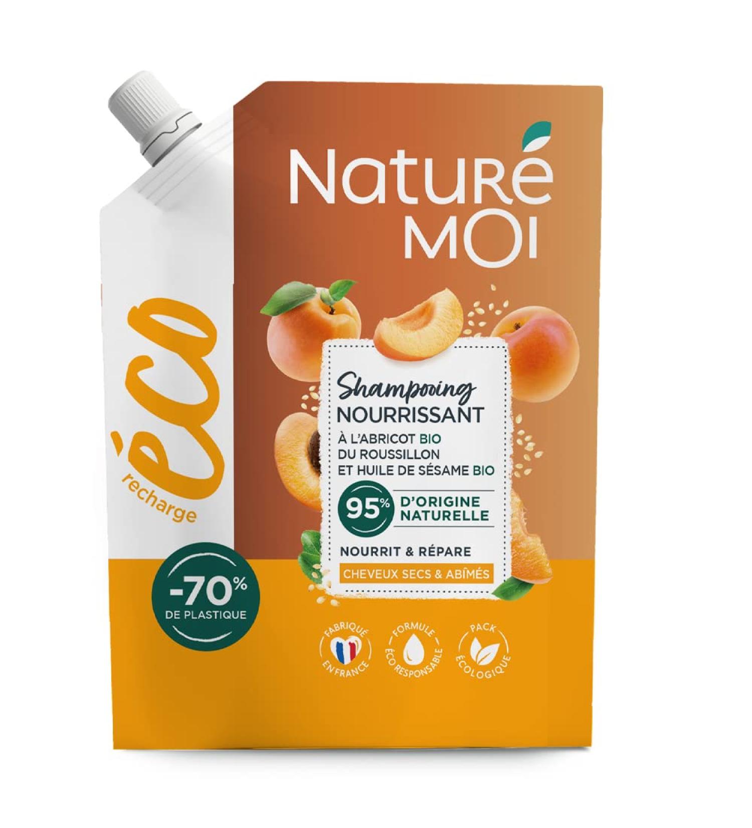  Natur moi Natur moi - Eco-refill Nourishing Shampoo for Dry and Damaged Hair Nourishes and Repairs Apricot Organic Sesame Oil 95% Natural Origin 500 ml Made in France - Buy Online on GoSupps.com