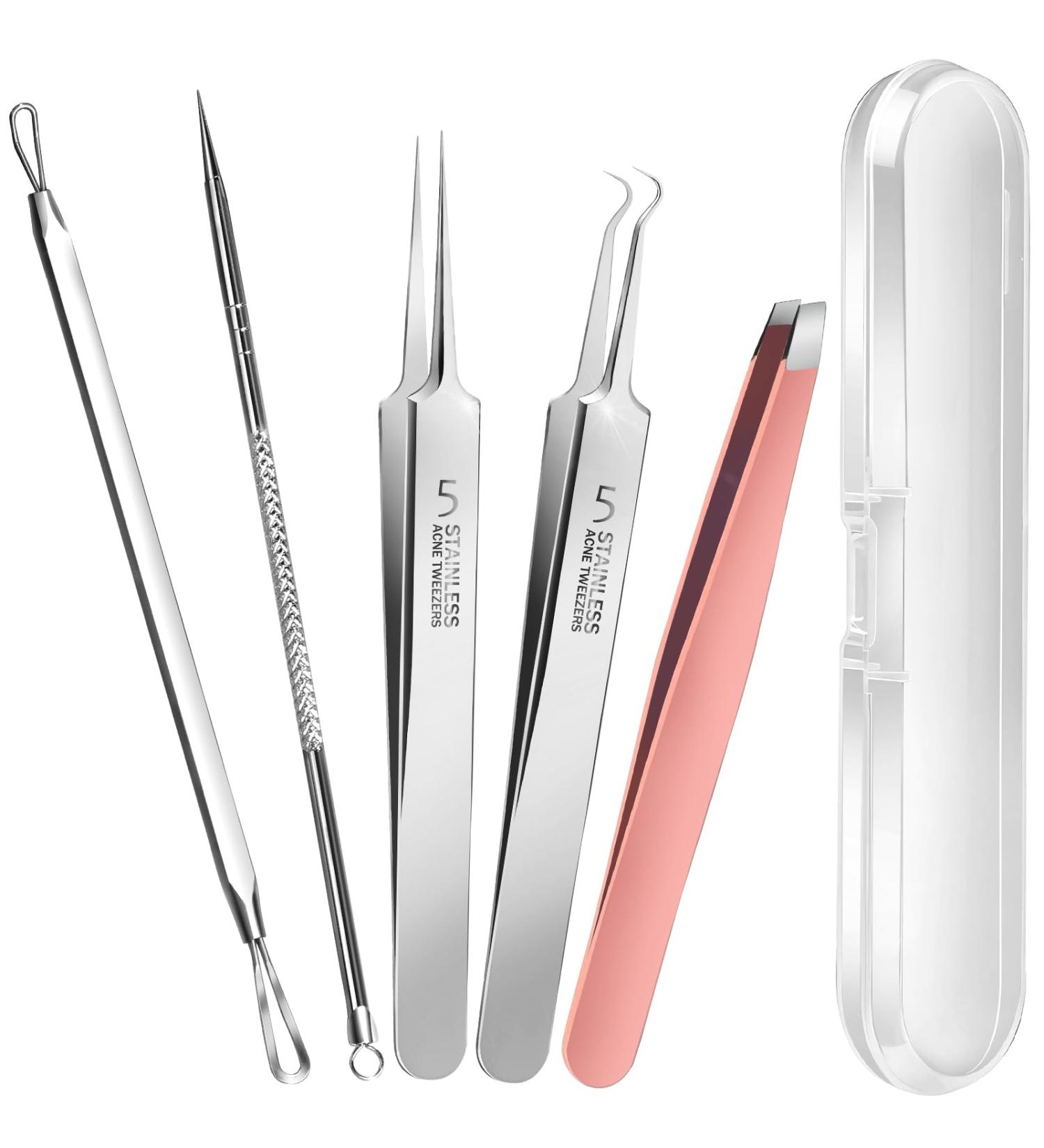 Teenitor Blackhead Remover Kit - 5 Piece Acne & Pimple Extraction Tool Set for Clear Skin | Includes Extractors & Tweezers - Buy Online on GoSupps.com