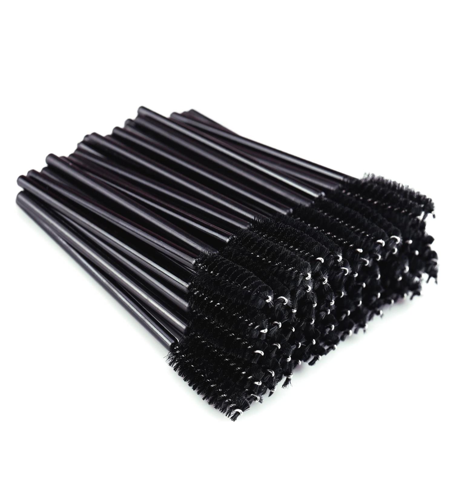 Buy MSQ 50-Piece Black Eyelash Brushes | Disposable Cosmetics Brush for Eyelashes & Eyebrows | Perfect for Beauty Salons & Home Use - Buy Online on GoSupps.com