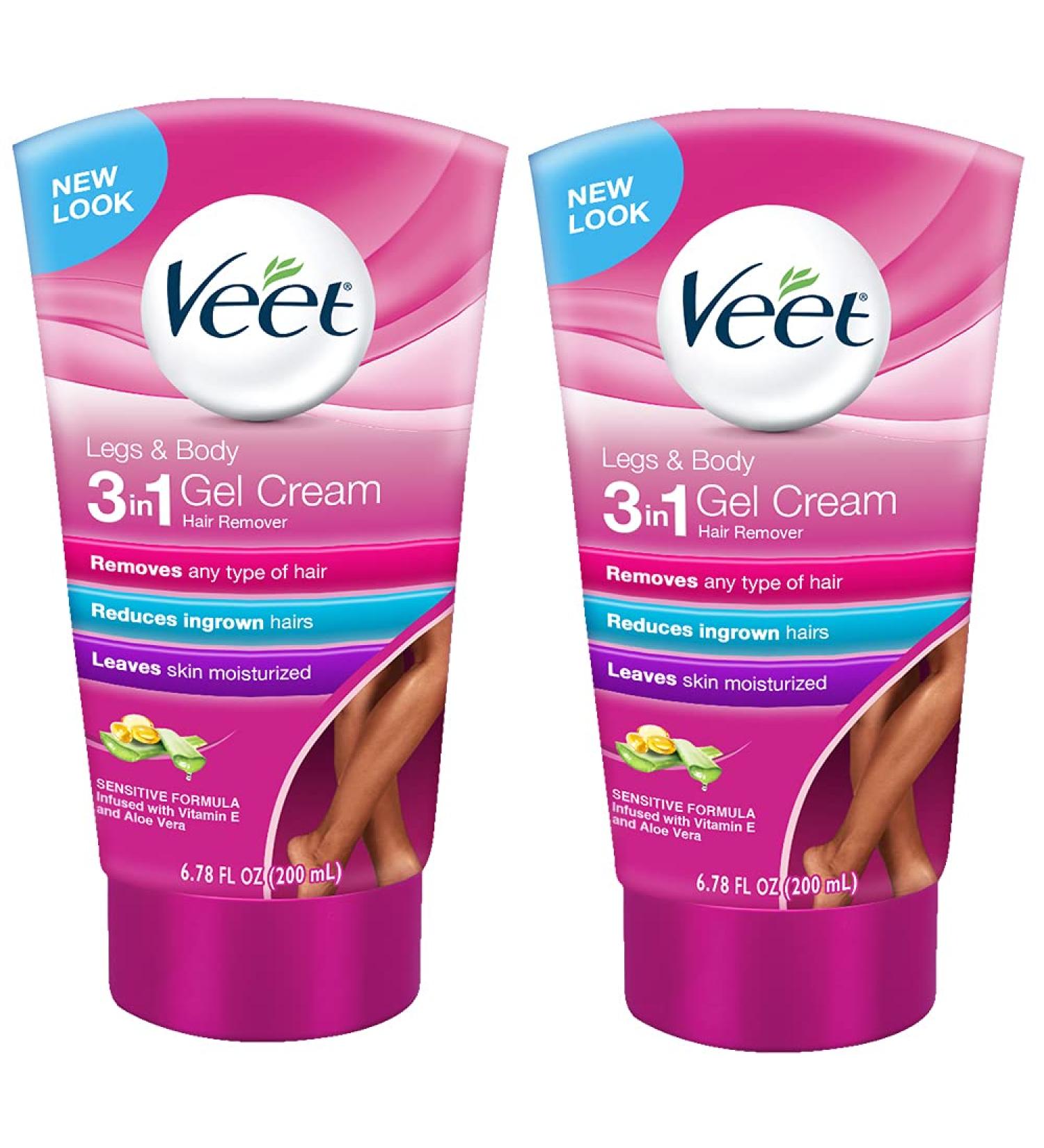 Veet 3-in-1 Gel Cream for Legs and Body 6.78 oz - Pack of 2 | Smooth and Silky Skin - Buy Online on GoSupps.com