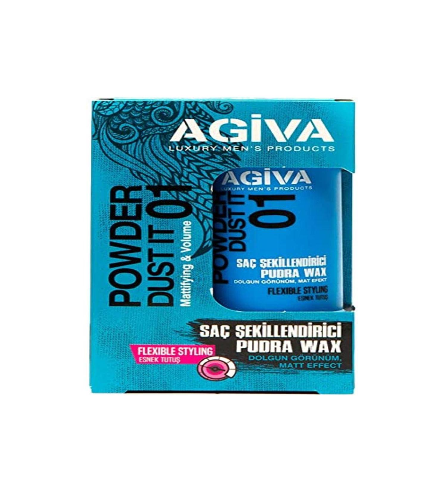 Agiva Hair Styling Powder Wax 01 Blue Flexible Hold 0.71oz