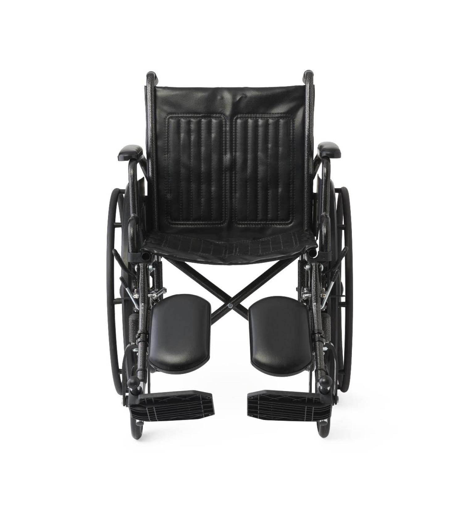 Guardian K1 Wheelchair 18" vinyl wheelchair with swing-back length arms and elevating leg rests Nylon Wheelchair 18" Wide Black - Buy Online on GoSupps.com