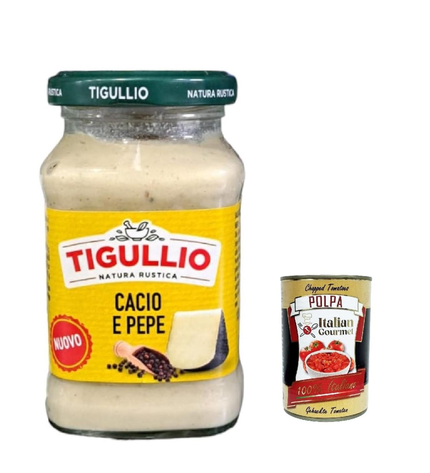  Italian Gourmet E.R. Lot de 3 pots de sauce Star Tigullio sugo Cacio et Pepe avec cr me Pecorino Romano Dop 185 g + polpa gourmet italien 400 g - Buy Online on GoSupps.com