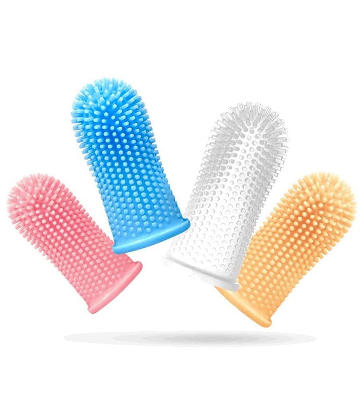 FEZF 4-Pack Dog Toothbrush Set | Silicone Finger Toothbrushes for Dental Care & Baby Tooth Care - Buy Online on GoSupps.com