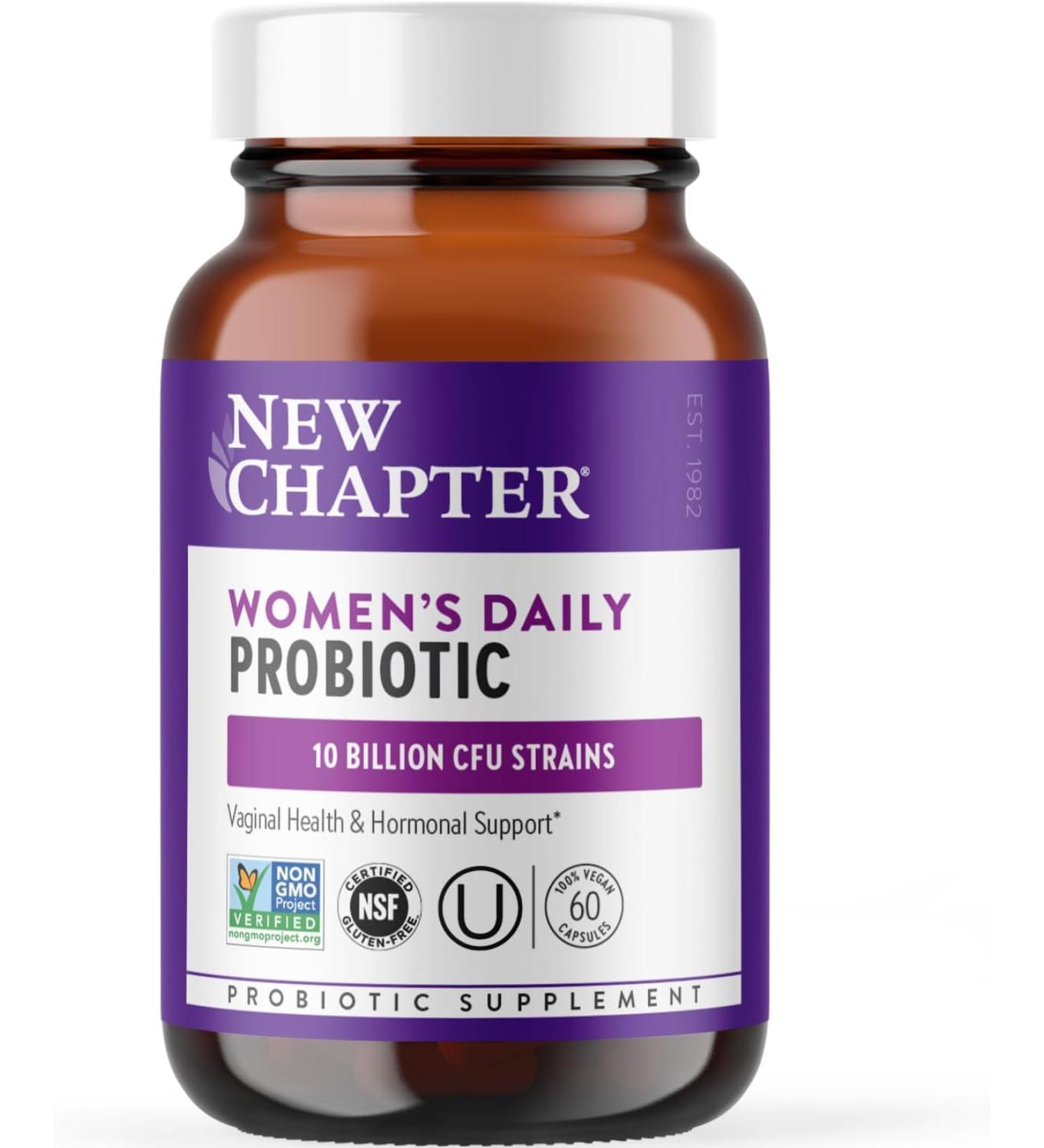 New Chapter Probiotics for Women - 60 ct (2 Month Supply) | Vegan Women's Daily Probiotic with Prebiotics | Non-GMO & Soy Free - Buy Online on GoSupps.com
