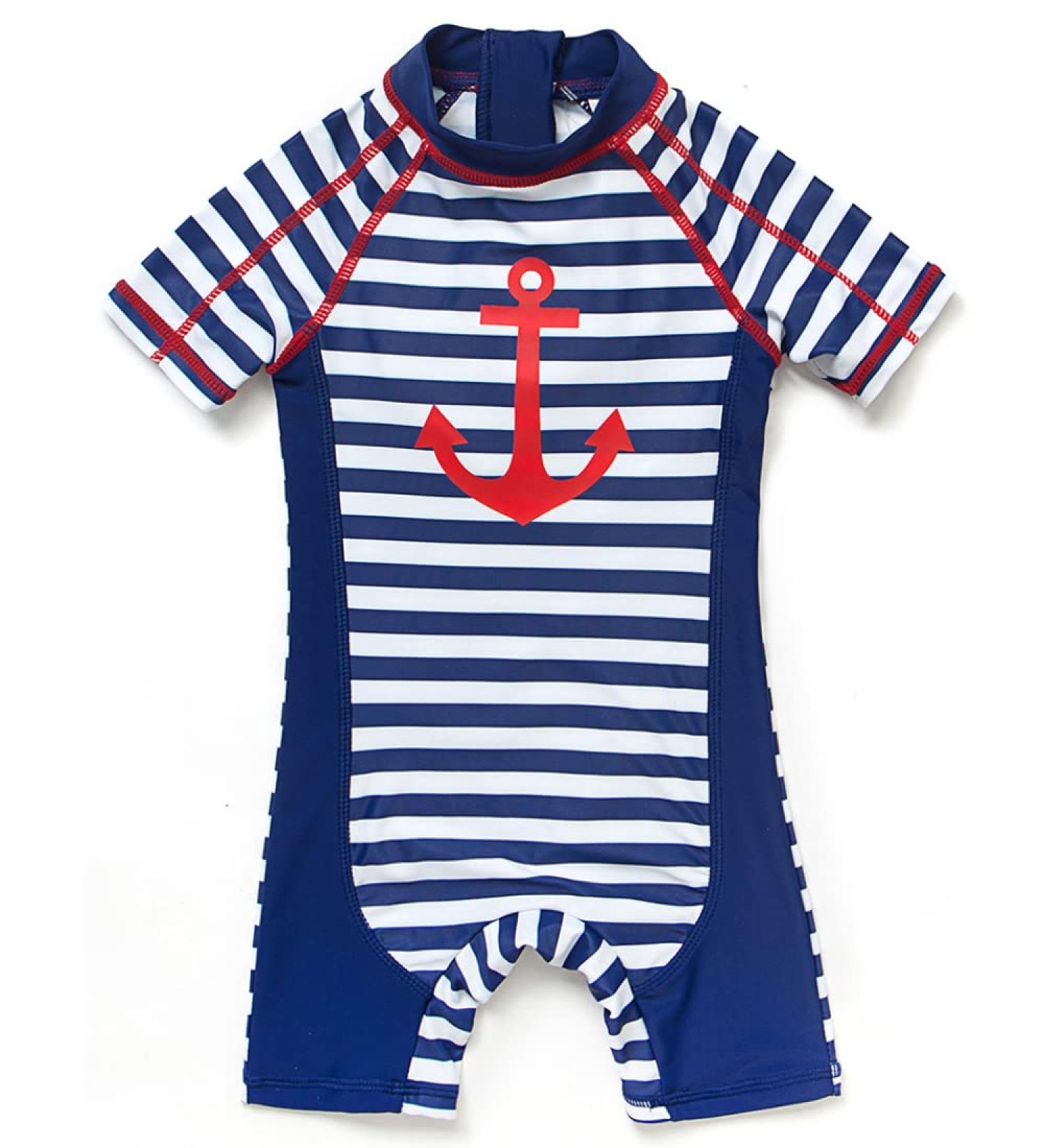 BONVERANO Baby Boy Long-Sleeved UV Protection Swimsuit Blue 9 Months - Buy Online on GoSupps.com