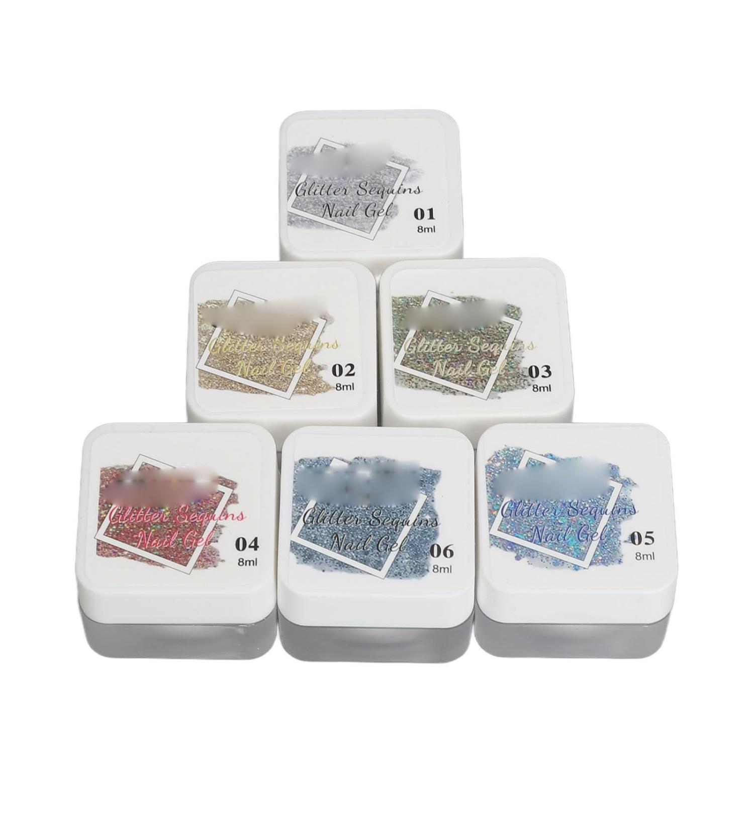 Glitter Gel Polish Sparkly Gel Nail Polish Champagne Nail Polish 6 Colors Glitter Gel Nail Polish Set Shimmer Sliver Gold Champagne Nail Gel Sparkling Polish DIY Manicure Nail - Buy Online on GoSupps.com