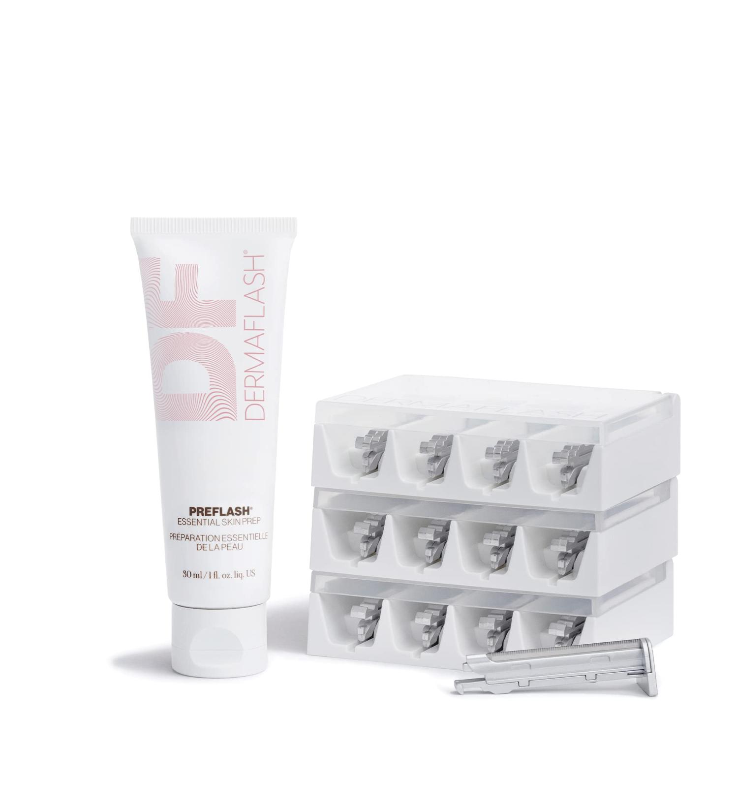 DERMAFLASH ESSENTIALS Dermaplaning Replenishment Kit for Women | Compatible with LUXE+ Tool | 12 Week Supply - Smooth Skin Solution - Buy Online on GoSupps.com