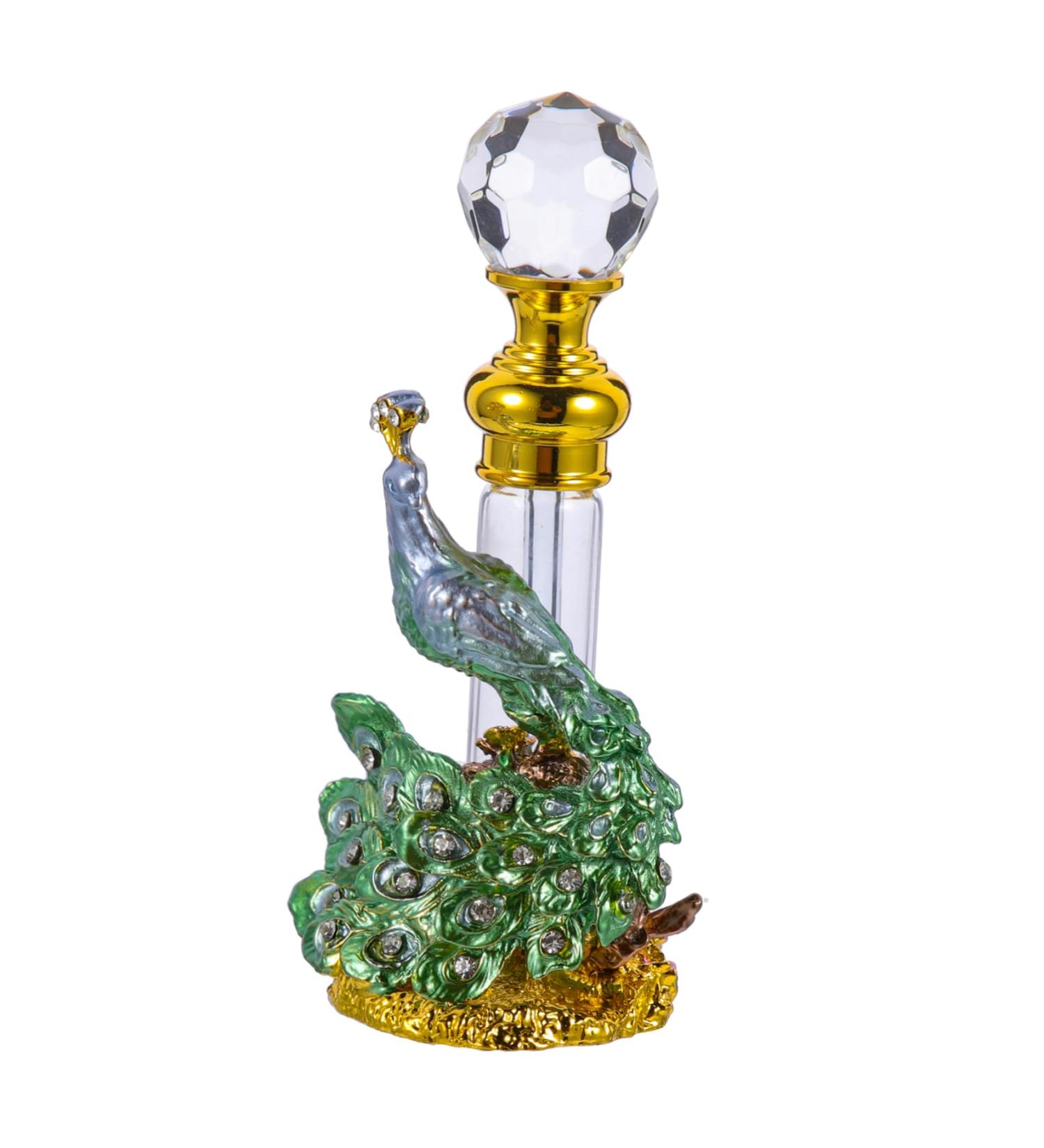 Angoily Perfume Bottle Essential Oil Bottle Glass Vintage Travel Vial 14x4x3cm Green - Buy Online on GoSupps.com