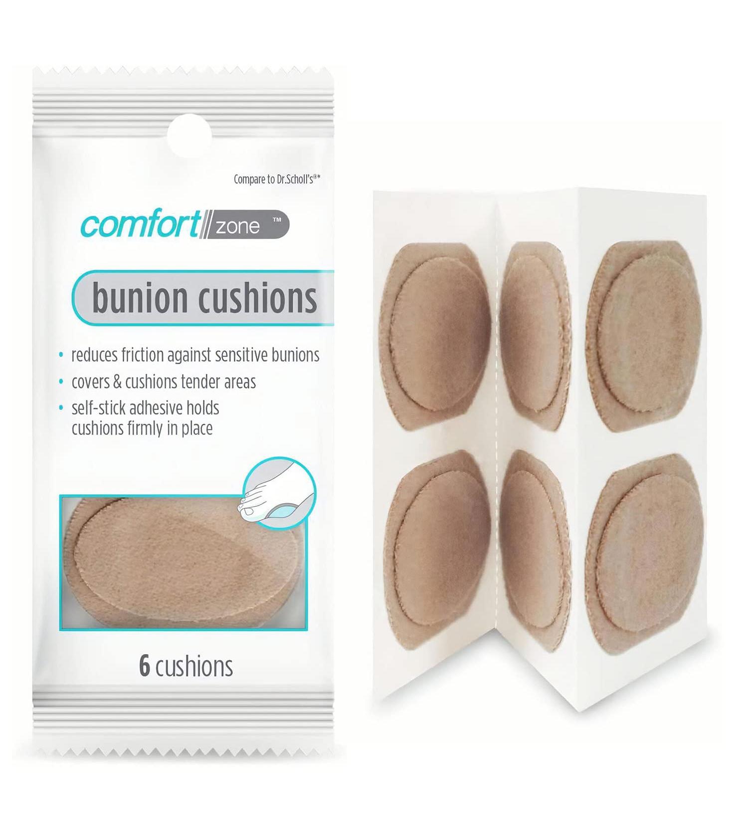 Comfort Zone Bunion Cushions - Reduce Friction for Sensitive Bunions - 6 Cushions (1 Pack) - Buy Online on GoSupps.com