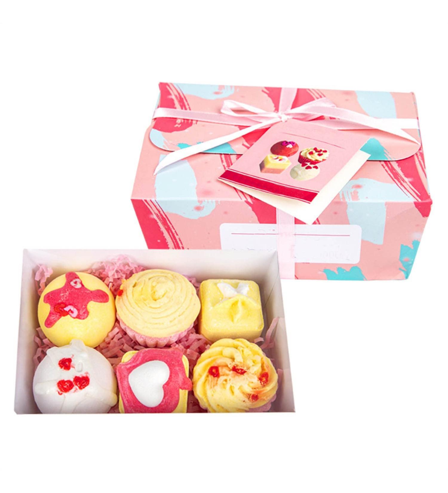 Luxurious Cake Swimming Salt Milk Bath Ball Set - 6-Scent Relaxing Bath Bombs Gift for Women | Nourishing Foam Bath for Dry Skin - Multicolor - Buy Online on GoSupps.com