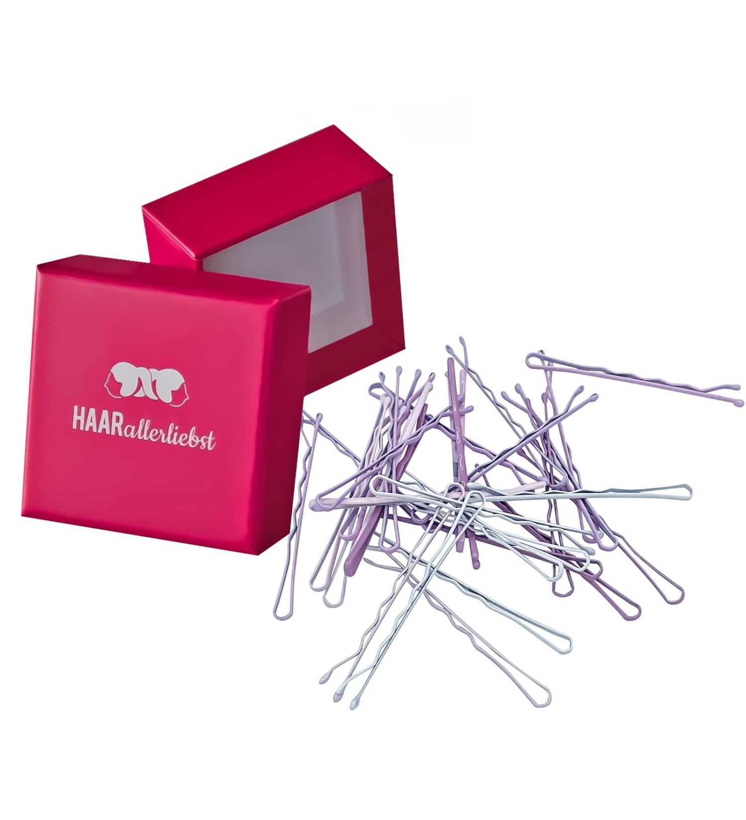 30-Pack Hair-Like Loved Bobby Pins Clips | White Pink & Purple | 5cm with Pink Storage Box - Perfect for All Hair Types - Buy Online on GoSupps.com