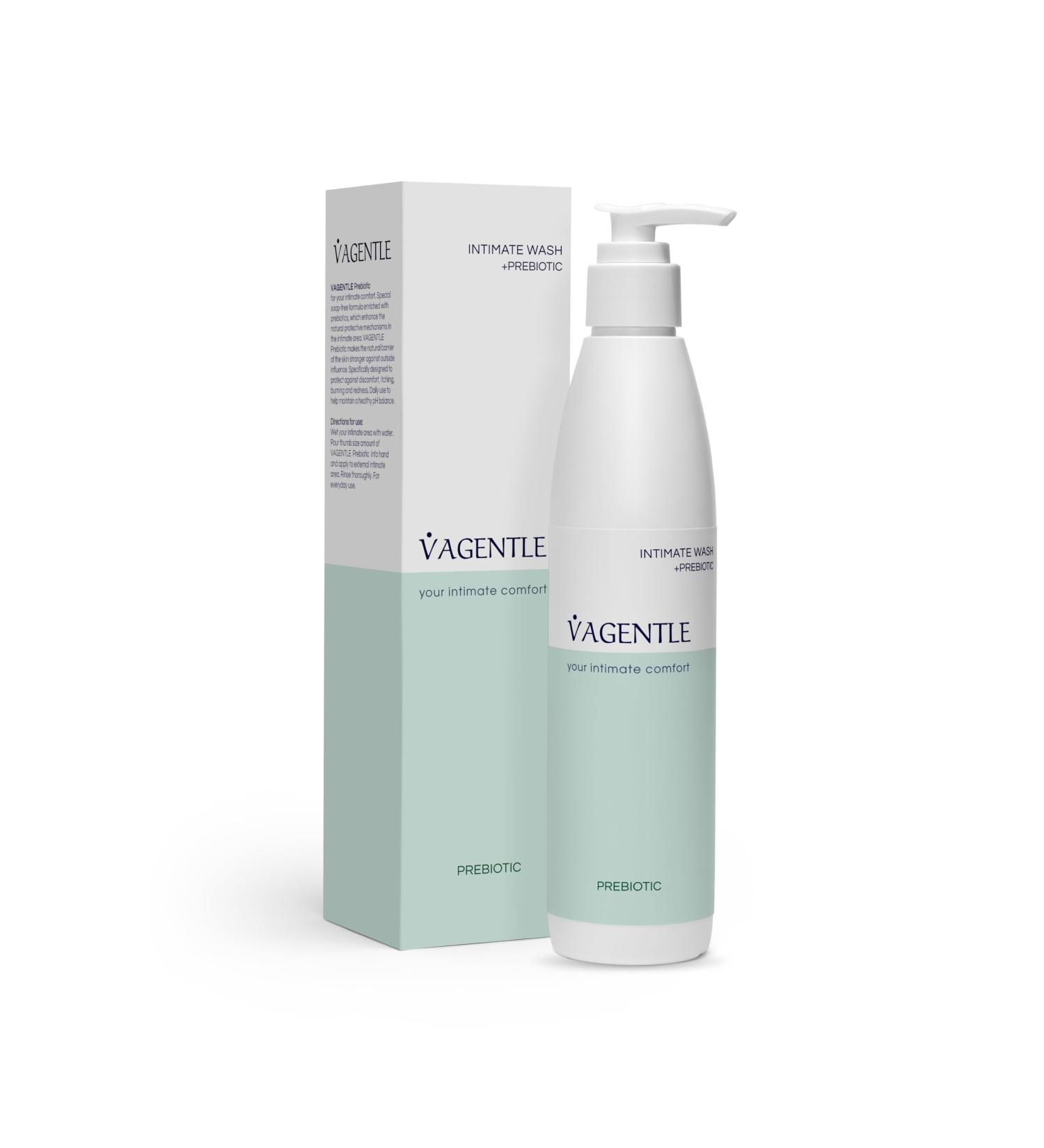 VAGENTLE Prebiotic Intimate Vaginal Wash 250ml - pH Balanced, Soap-Free Feminine Hygiene Solution with Biolin for Daily Use | Vegan-Friendly Formula - Buy Online on GoSupps.com