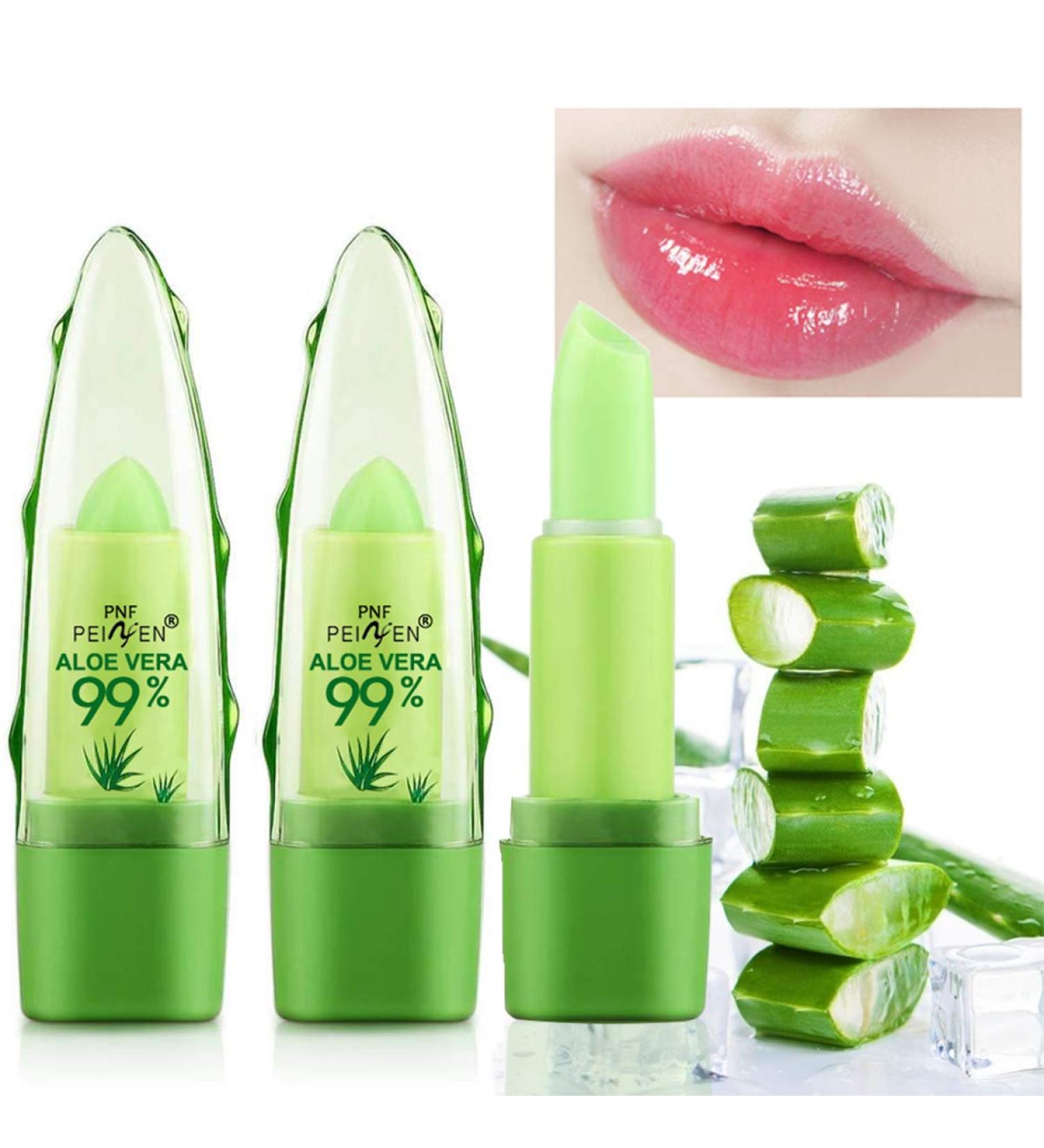 Buy 2 Pack Aloe Vera Lipstick & Color Changing Lip Gloss - Long Lasting Nourishing Lip Balm for Moisturized Lips - Buy Online on GoSupps.com