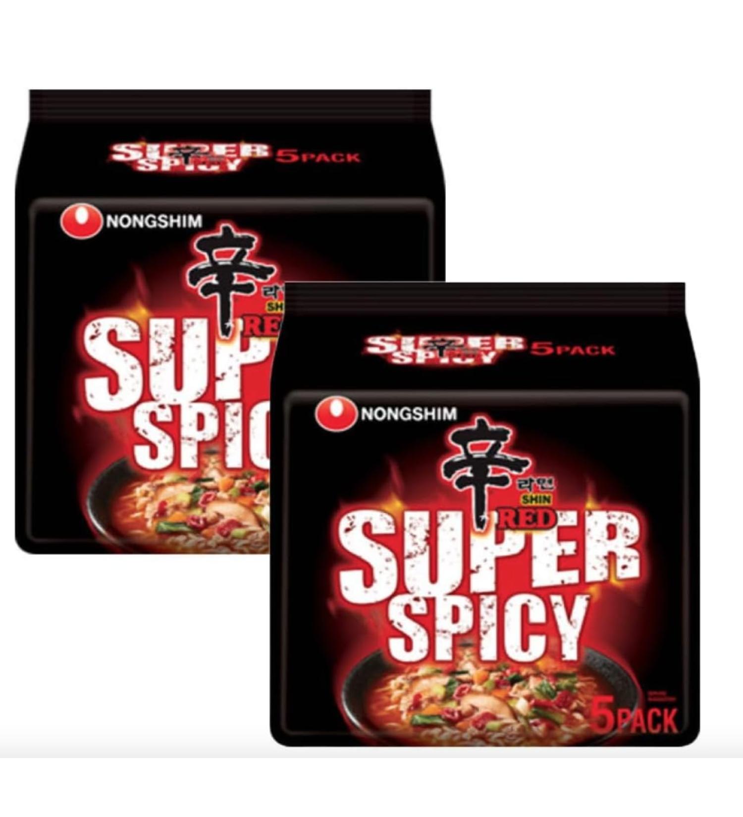 Nong Shim Shin Red Ramyun Super Spicy Instant Noodle 120g (Pack of 10) BY SPICEHUB - Buy Online on GoSupps.com
