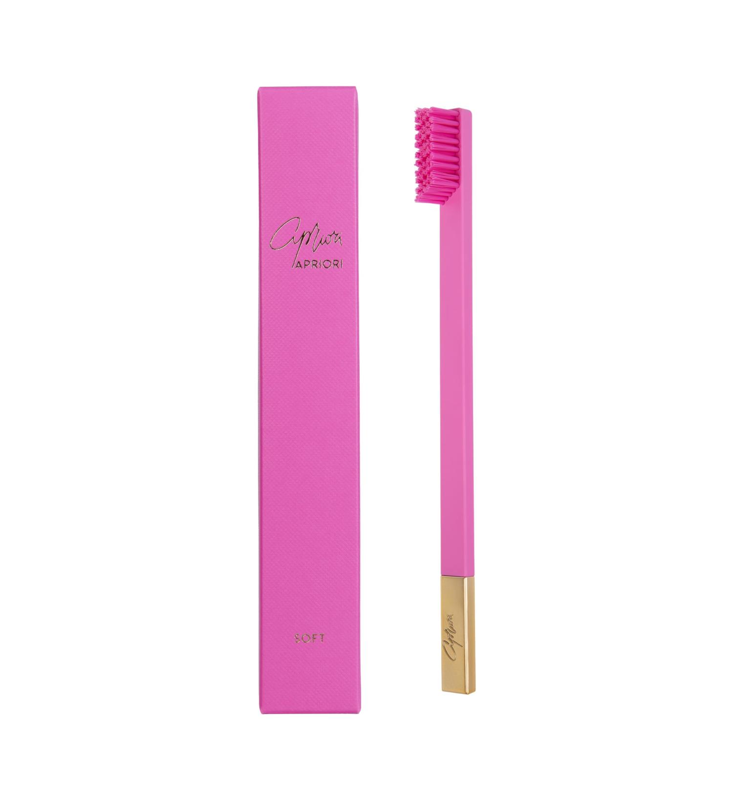 APRIORI Bubblegum Pink Gold Soft Premium Toothbrush - Gentle Cleaning for All Ages | International Shipping Available - Buy Online on GoSupps.com