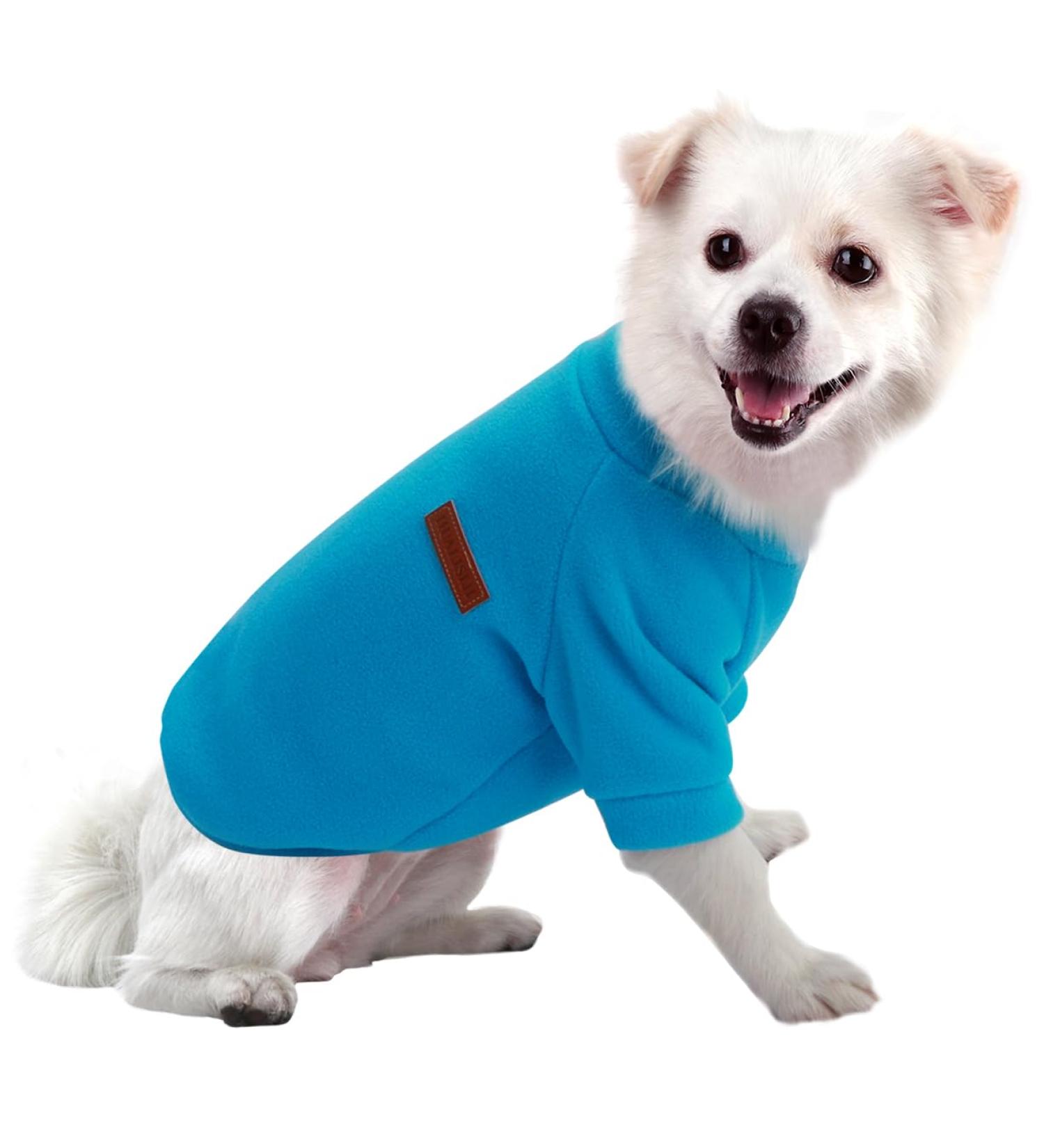 Buy Hualisiji XL Blue Fleece Dog Sweater - Warm Light & Soft Sweatshirt for Small Dogs - International Shipping Available - Buy Online on GoSupps.com