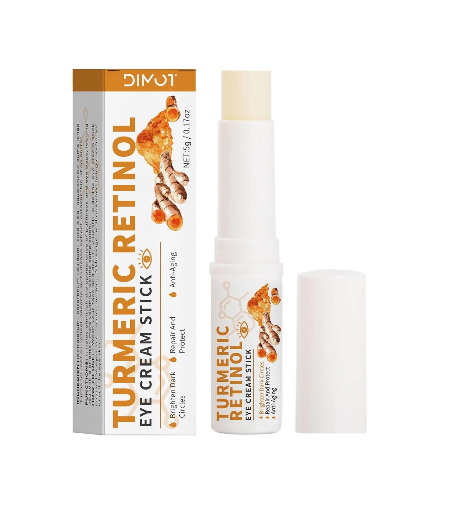 3 PCS Turmeric Retinol Eye Cream Stick Lumibalm for Under Eye Bags Eye Balm Stick Hydrating Turmeric Eye Cream For Puffiness and Bags Reduces Fine Lines - Buy Online on GoSupps.com