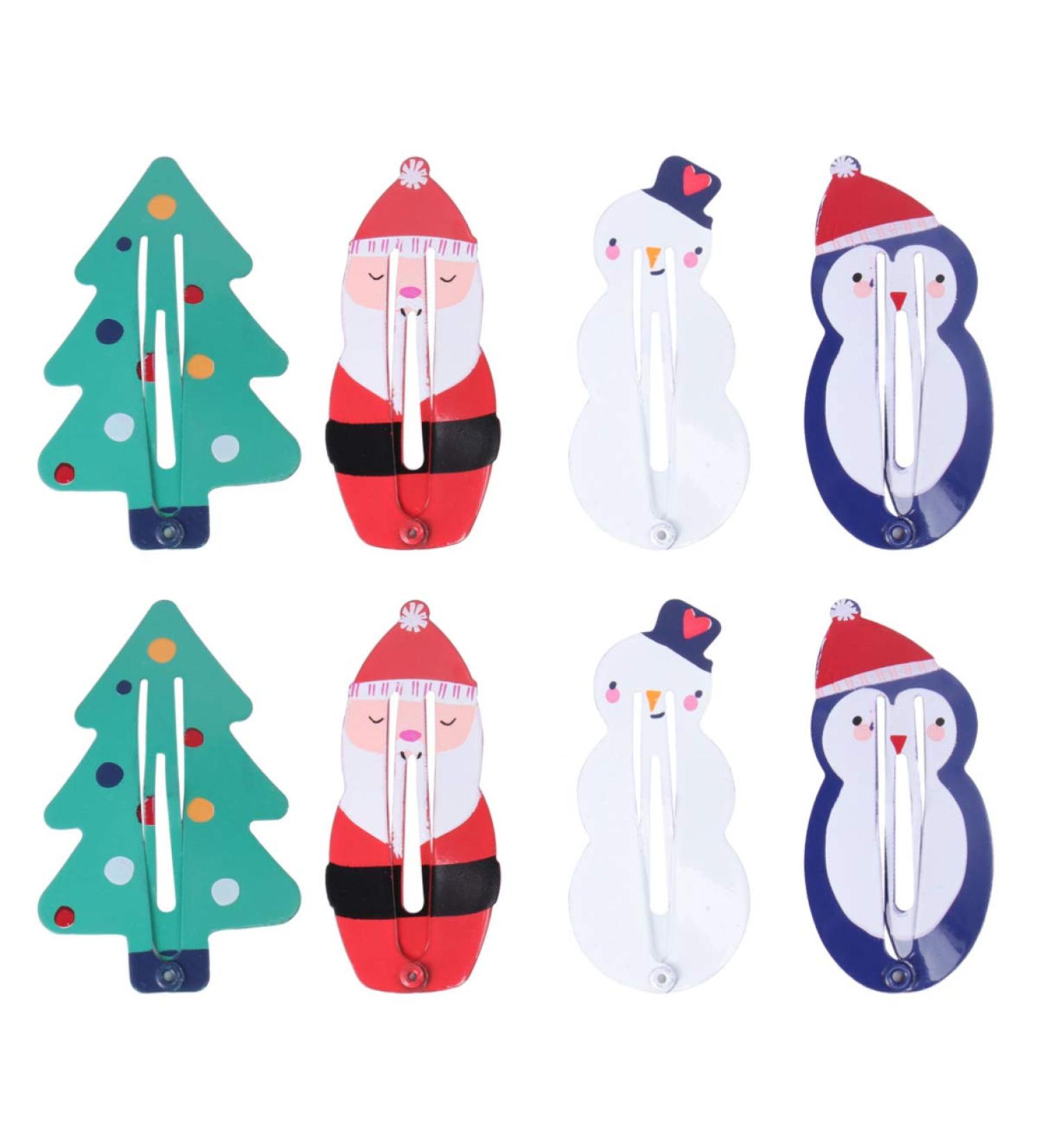 8pcs Christmas Hair Clips Set | Santa Snowman & Tree Accessories for Toddlers & Kids - Buy Online on GoSupps.com