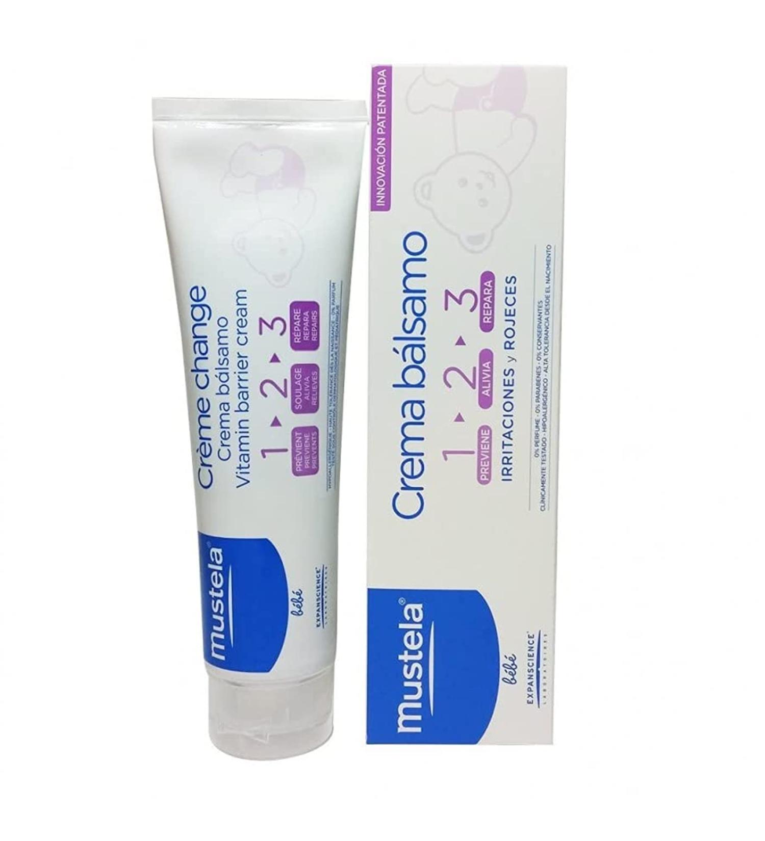 Mustela Vitamin Barrier 123 Cream 50ml - Soothing Baby Diaper Rash Cream - Buy Online on GoSupps.com