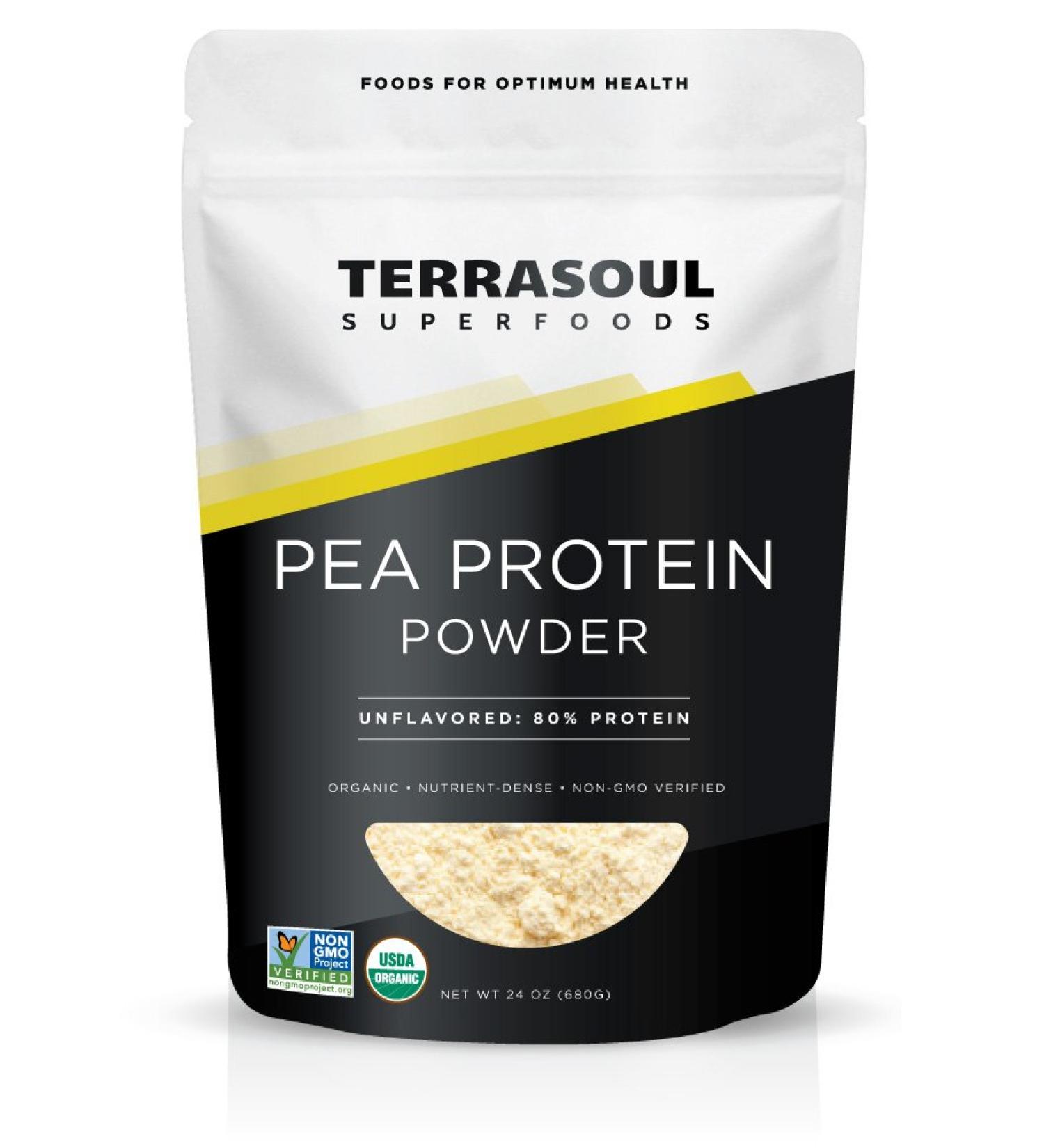 Terrasoul Superfoods Organic Pea Protein Powder - Unflavored Smooth Texture - 1.5 lbs - Buy Online on GoSupps.com