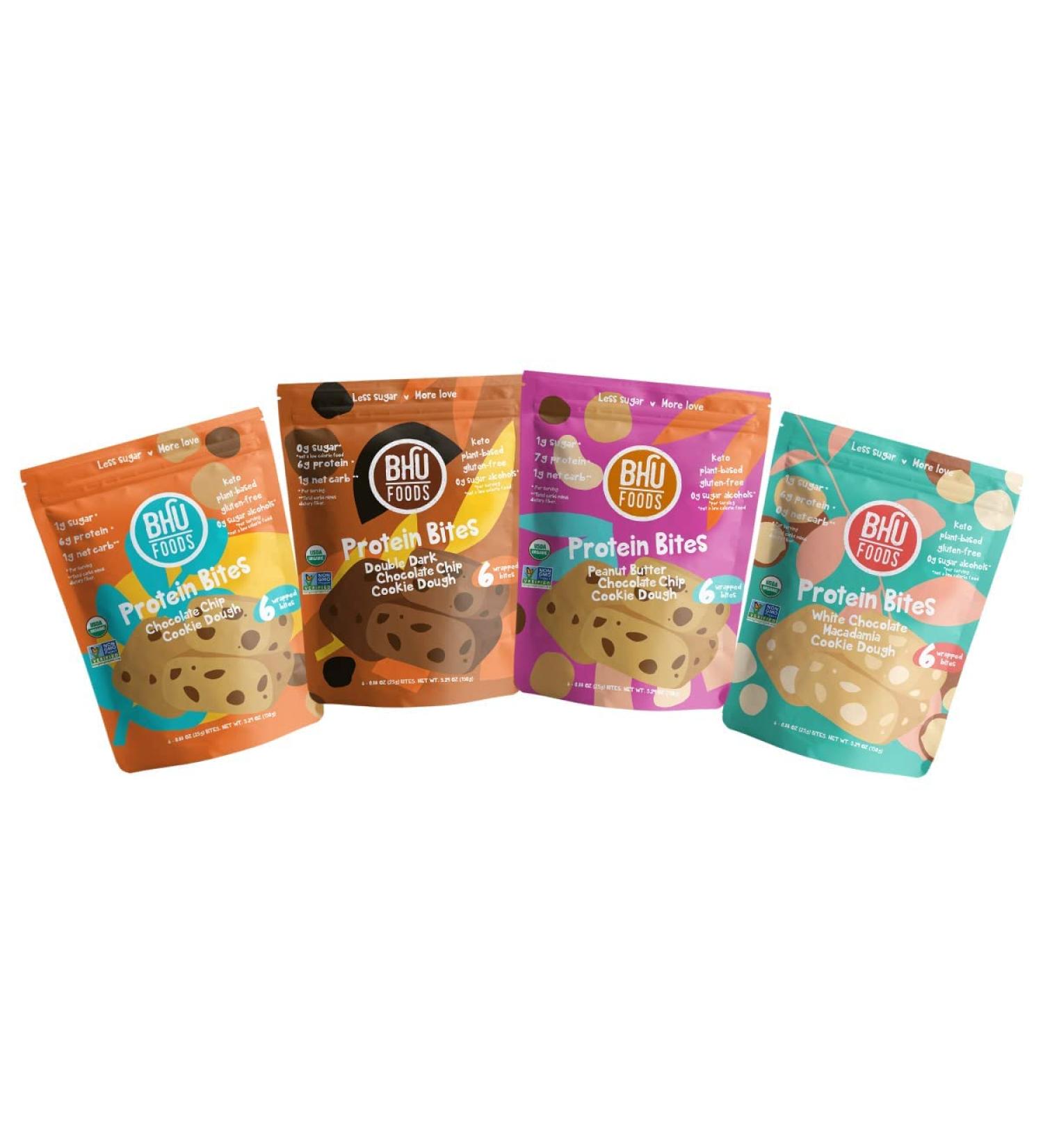 BHU Keto Bites Variety Pack - Organic Low Net Carb, Low Sugar Snack with Clean Gluten Free Ingredients - 24 Individually Wrapped Snacks - Buy Online on GoSupps.com