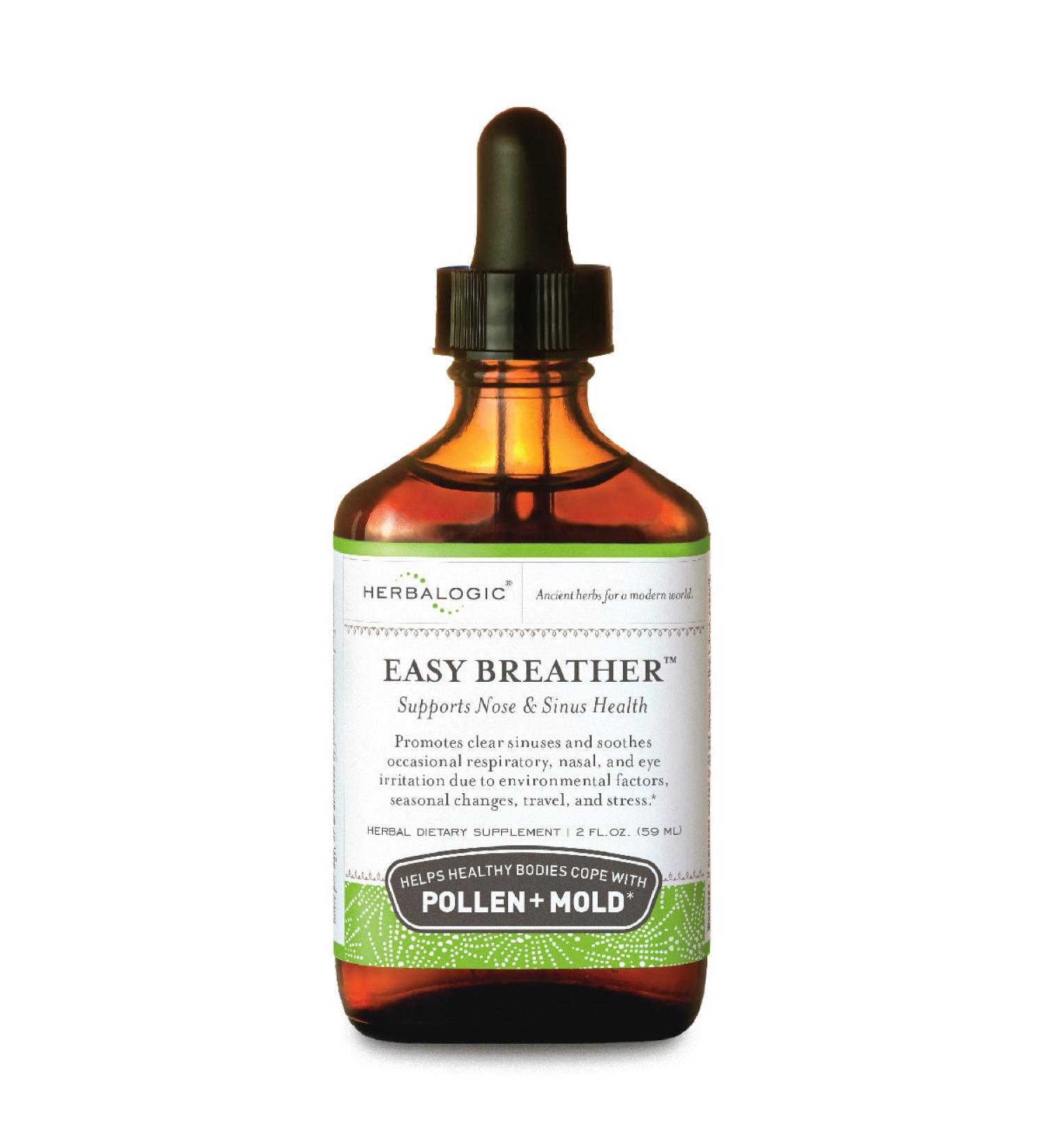 Herbalogic Easy Breather Liquid Herb Drops 2 Fl. Oz. - Supports Nose & Sinus Health - Chinese Formula for Pollen & Mold Relief - Buy Online on GoSupps.com