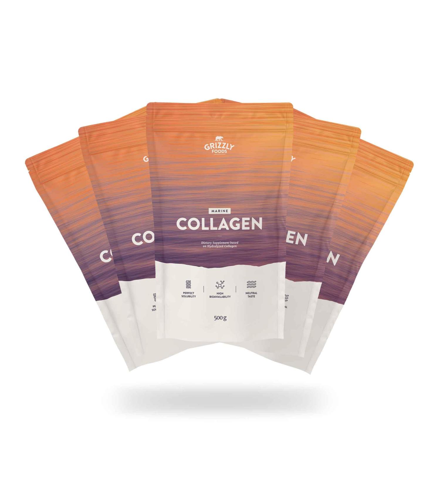  Poudre de collag ne marine (5 x 500 g) base de poisson sauvage 100 % pur et naturel Biodisponible Sans additifs Pour la peau les cheveux et les articulations Neutre au Collag ne marin 500g (5er-Pack) - Buy Online on GoSupps.com