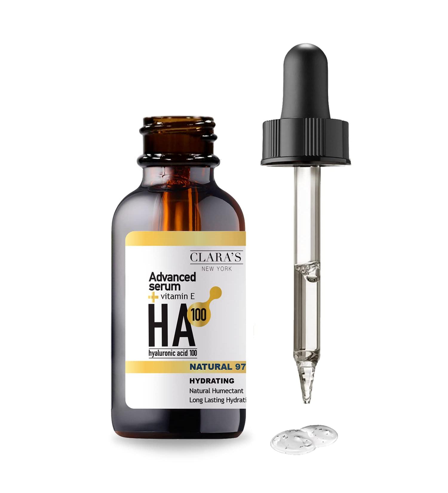 CLARA'S NEW YORK Hyaluronic Acid Facial Serum 30ml with Vitamin E - Lasting Hydration, Made in USA - Buy Online on GoSupps.com