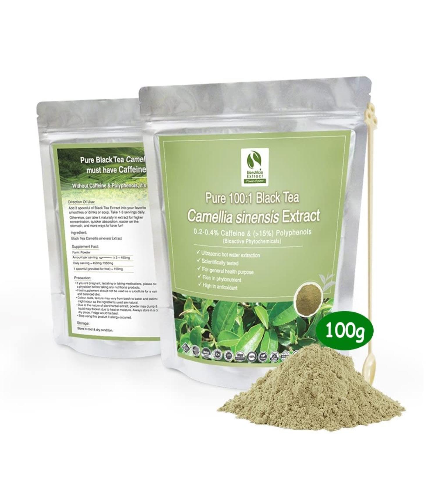8x Black Tea (Camellia Sinensis) Standardized Extract Powder 0.2-0.4% Caffeine - Buy Online on GoSupps.com