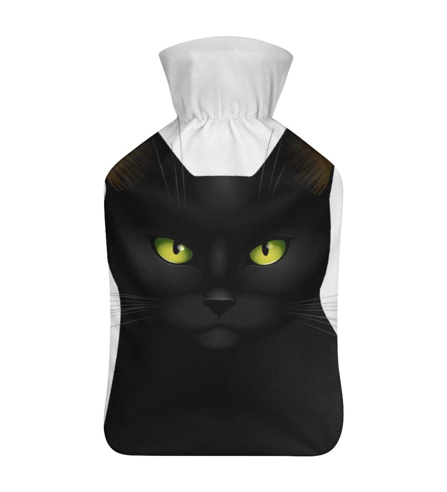 Buy Black Cat Hot Water Bottle with Plush Cover - Hand Warmer for Adults & Children | 26.5x15.3cm | International Shipping - Buy Online on GoSupps.com