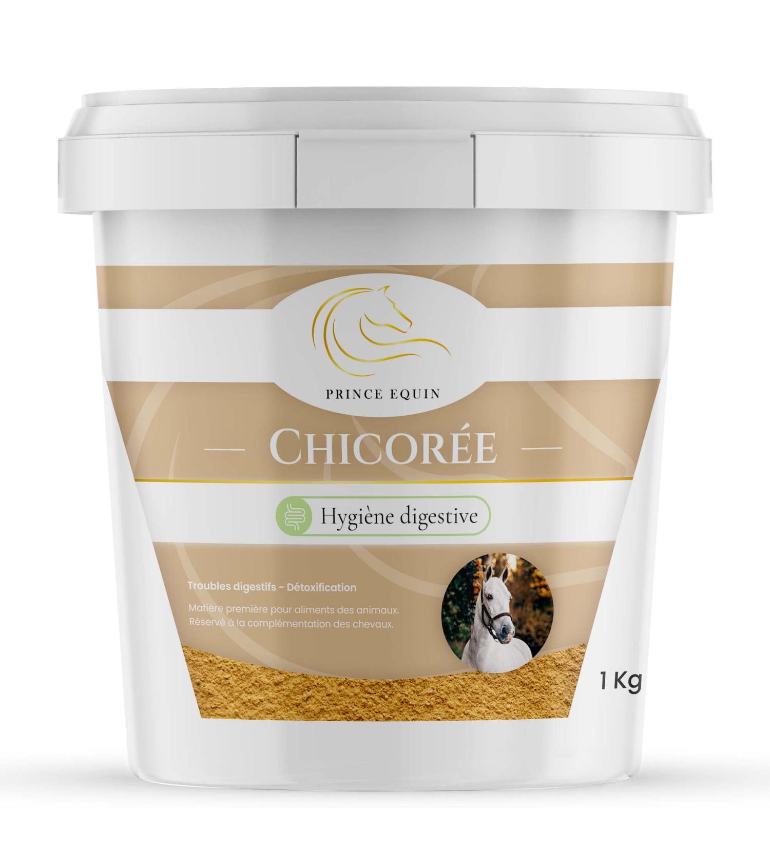 PRINCE EQUIN - CHICOR E - Horse nutritional supplement - Bucket 1 kg - Digestion horse - Balance of intestinal flora - French brand - Buy Online on GoSupps.com